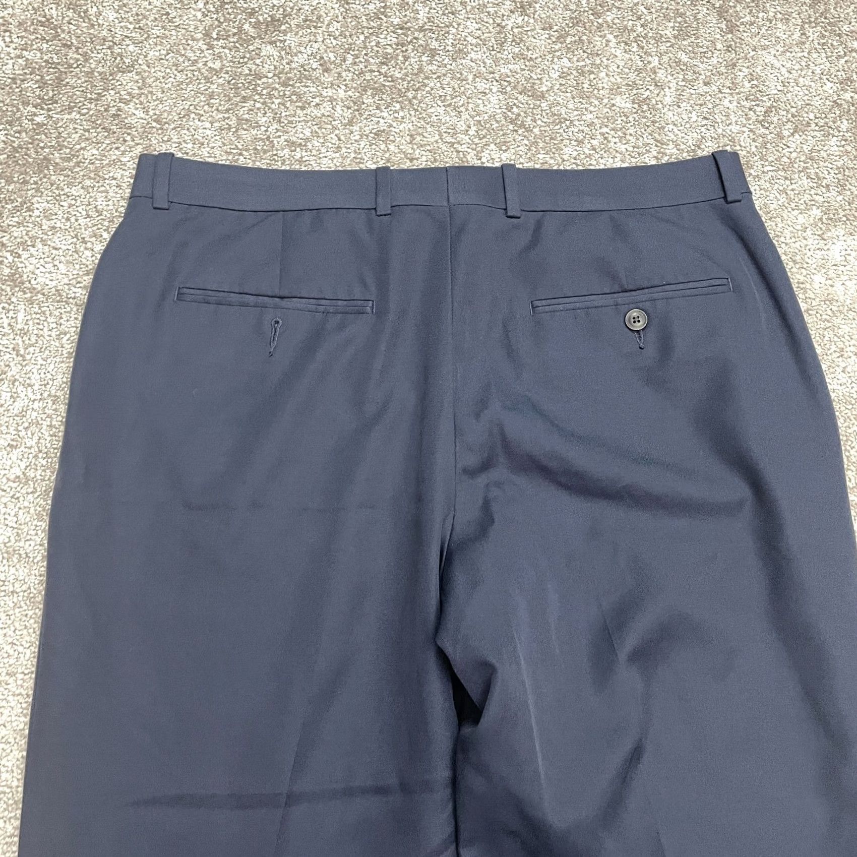 Perry Ellis Perry Ellis Portfolio Dress Pants Mens 34x29 Navy Blue Straight Leg Flat Front Size US 34 / EU 50 - 3 Thumbnail