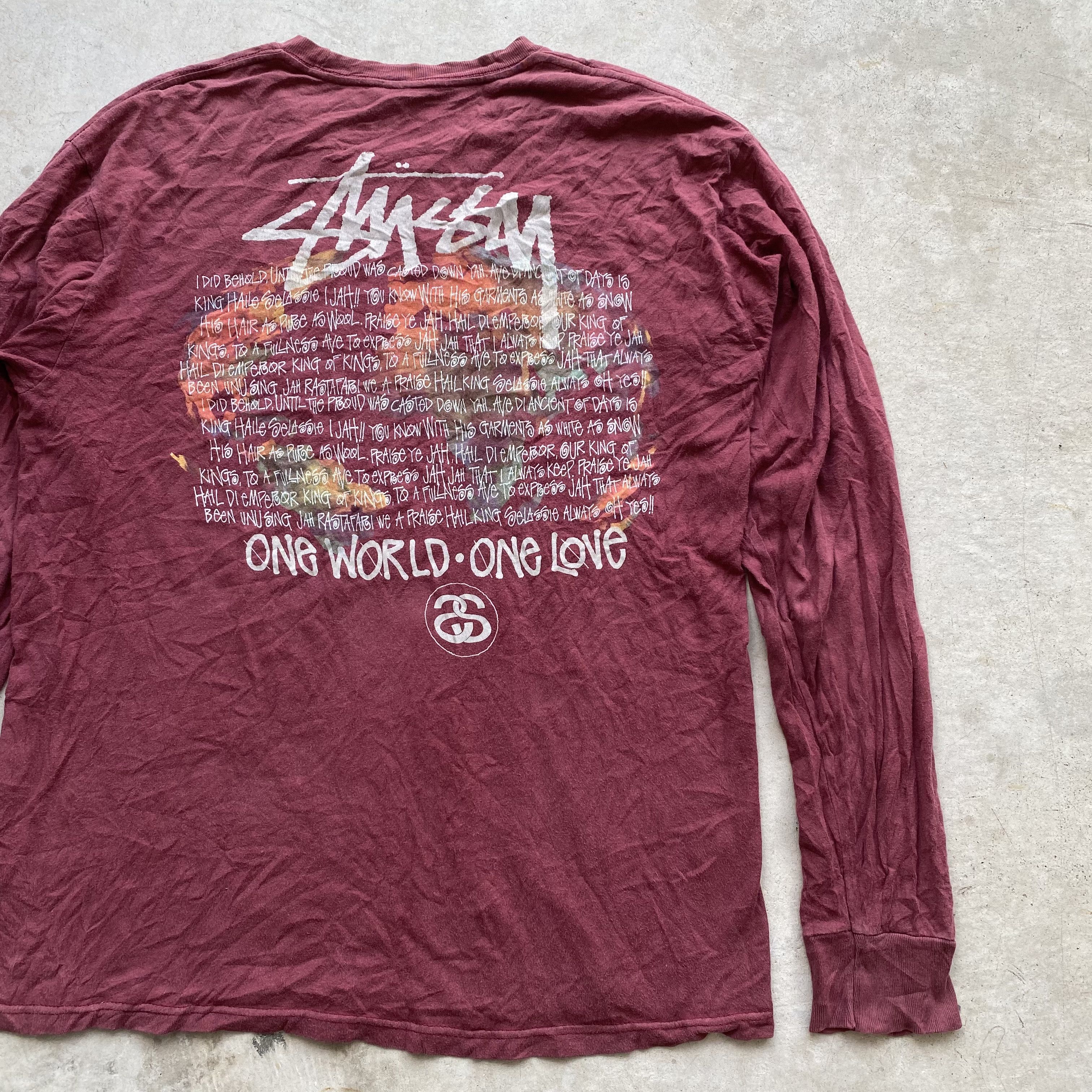 Tribal Streetwear Vintage Stussy One World One Love Long Sleeve T-Shirt Y2K Size US L / EU 52-54 / 3 - 3 Thumbnail