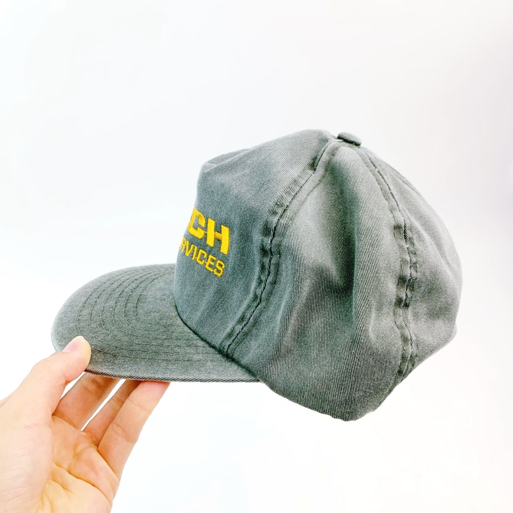 Vintage VINTAGE Koch Power Services Denim Look Gray Strapback Dad Hat Cap Adjustable Cotton Blend Cap Mens Size ONE SIZE - 3 Thumbnail