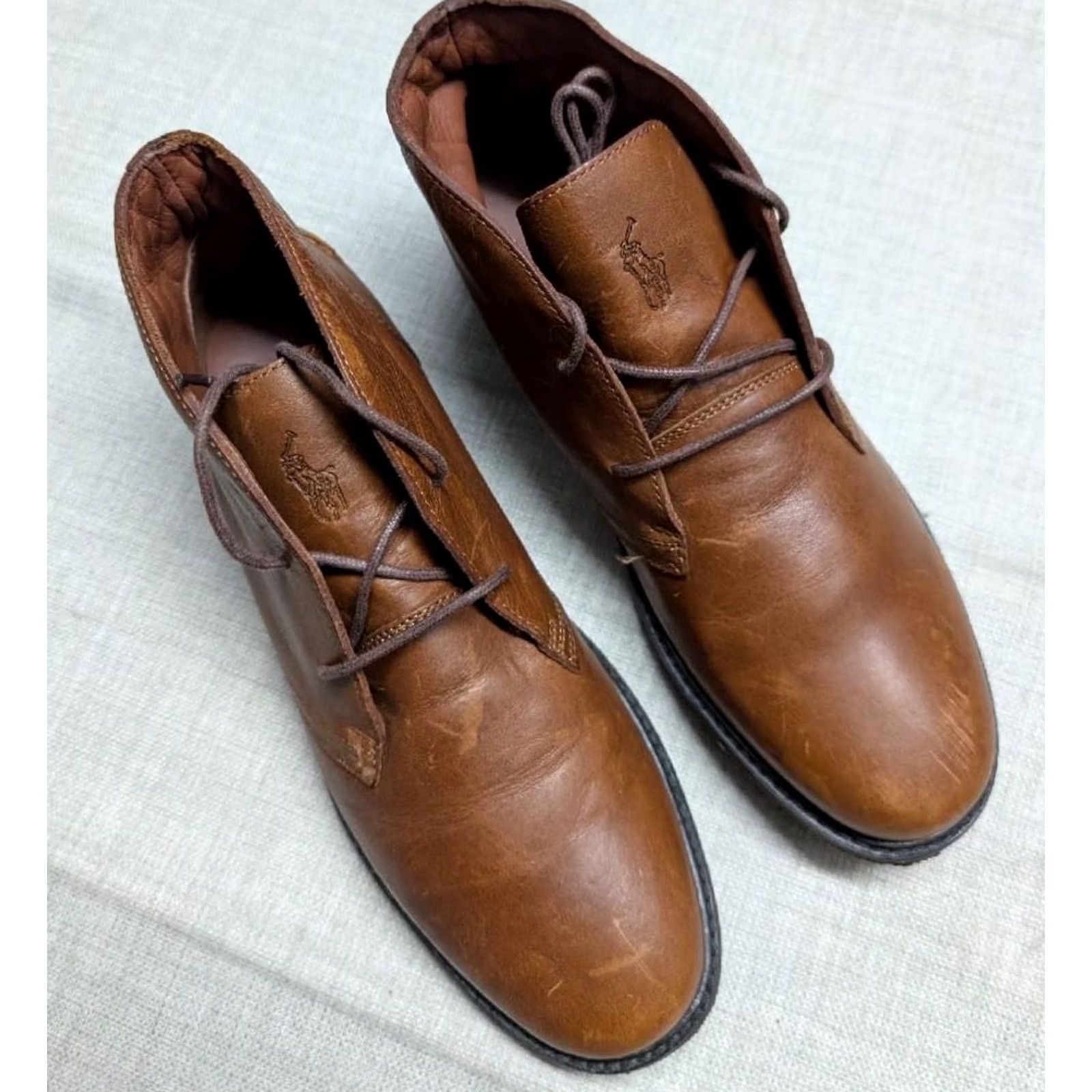 Polo Ralph Lauren POLO by Ralph Lauren Chukka Boots 10 D Brown Leather MARLOW Gum Soles Mens Size 10 D Brown Leather Polo Ralph Lauren Boots Size US M / EU 48-50 / 2 - 6 Thumbnail