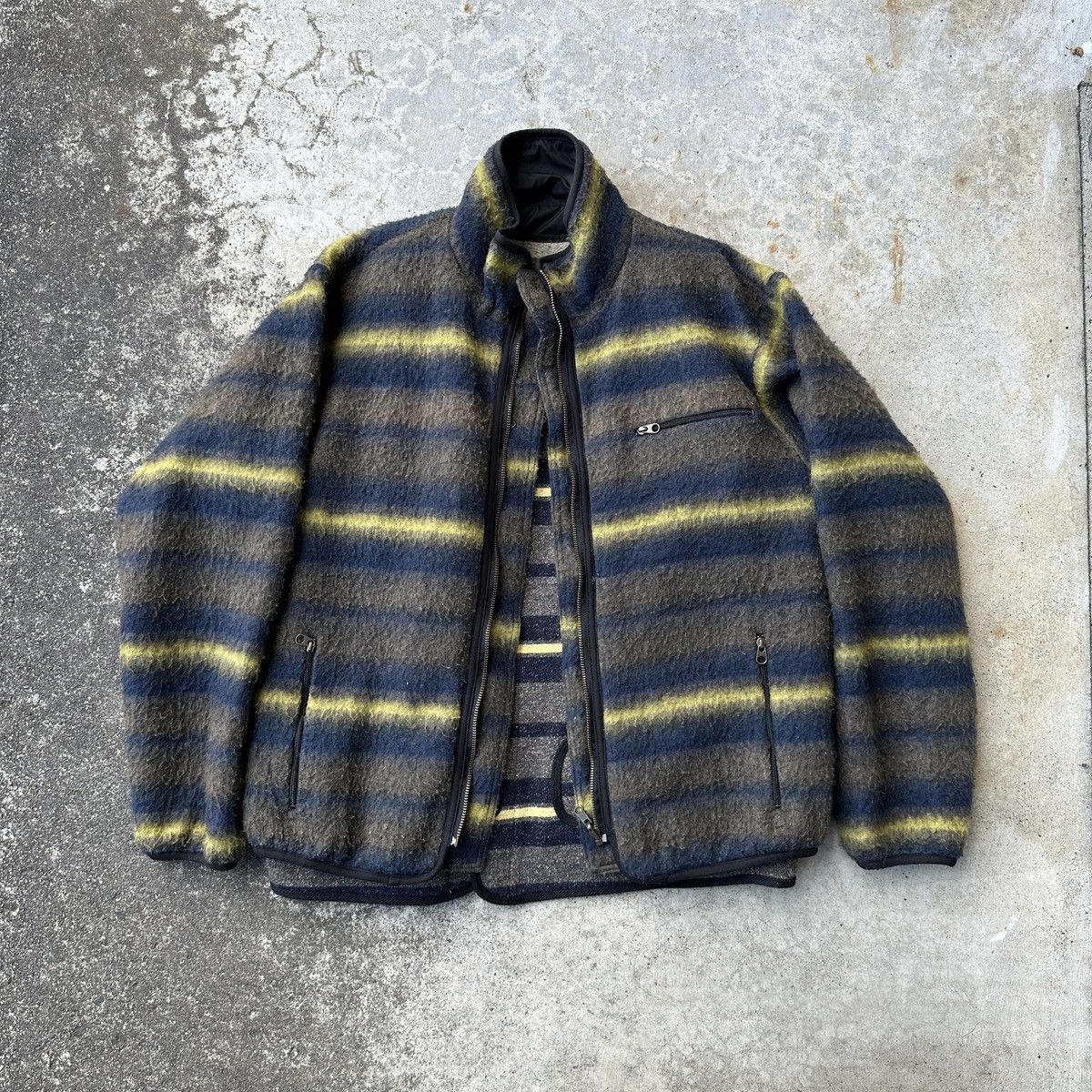 Kapital Blanket Striped Mohair Fleece Brown’s Beach Vest Reversible Size US L / EU 52-54 / 3 - 2 Thumbnail