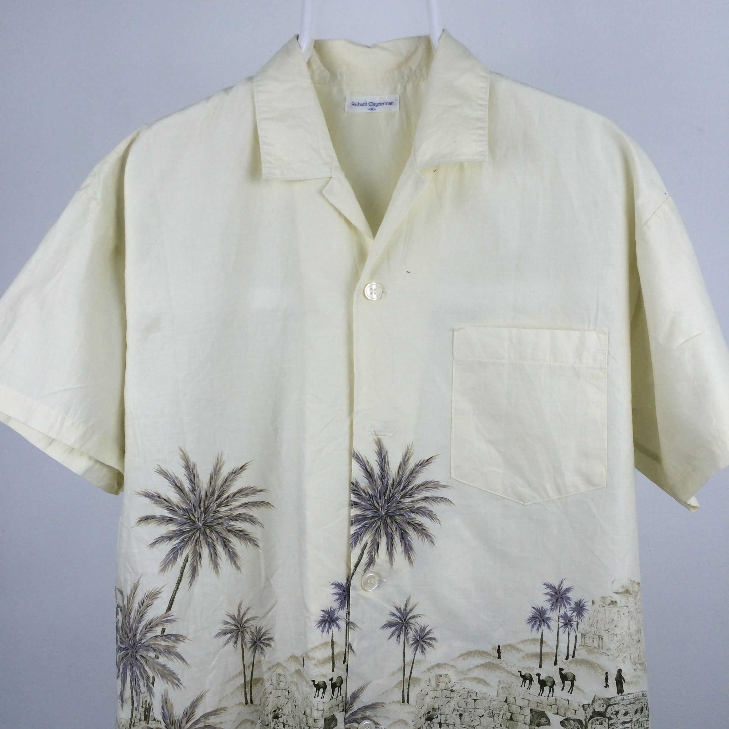 Designer × Vintage H38 RICHARD CLAYDERMAN BOWLING SHIRT ARABIC CULTURE ART Size US M / EU 48-50 / 2 - 3 Thumbnail