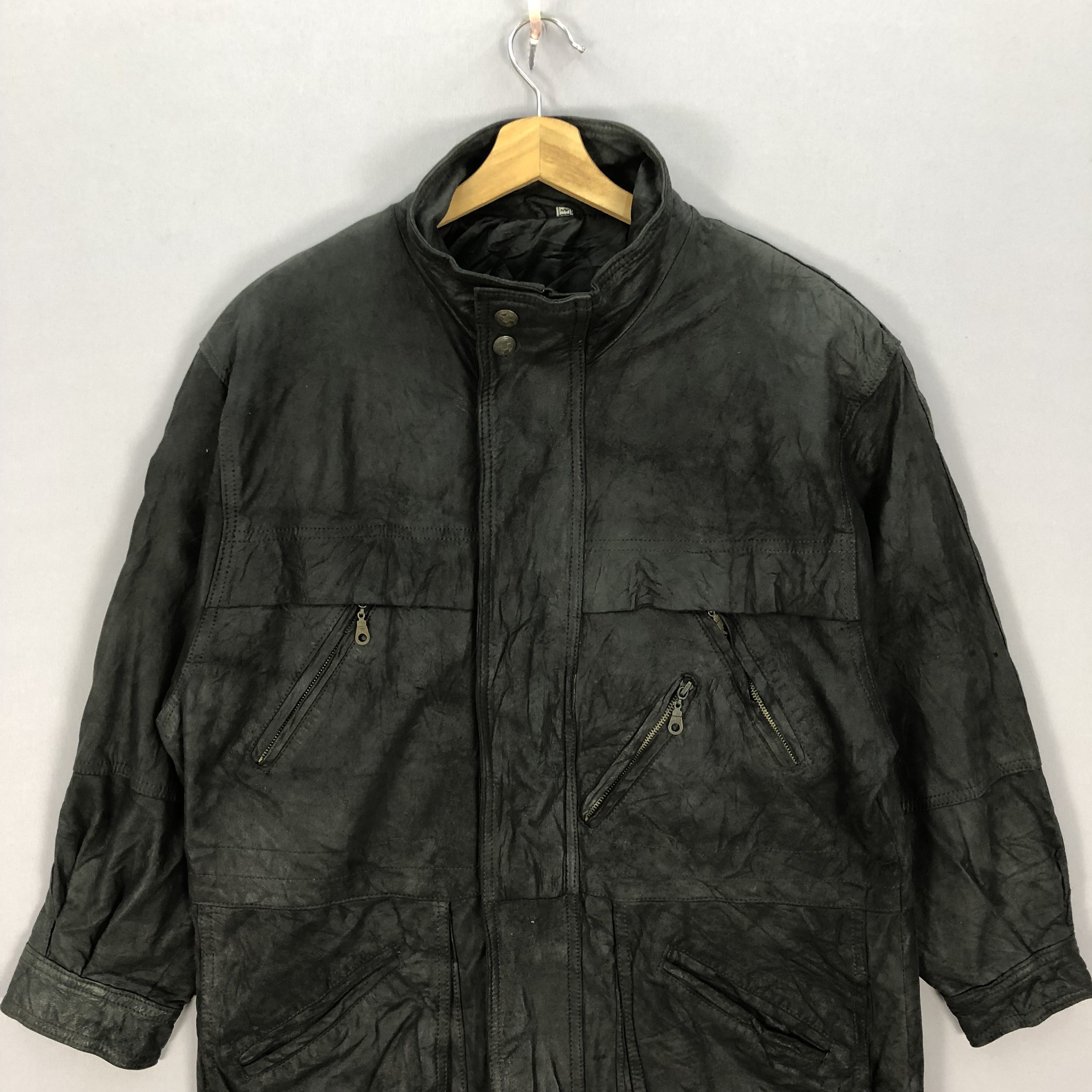 Gianni Valentino × Vintage Vintage 80s Gianni Leather Jacket Zipper Rider Jackets Size US M / EU 48-50 / 2 - 2 Thumbnail