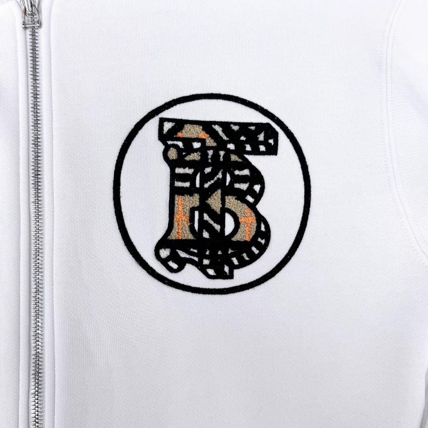 Burberry Burberry White Check Flocked Embroidered TB Logo Zip Jkt L Size L / US 10 / IT 46 - 4 Thumbnail