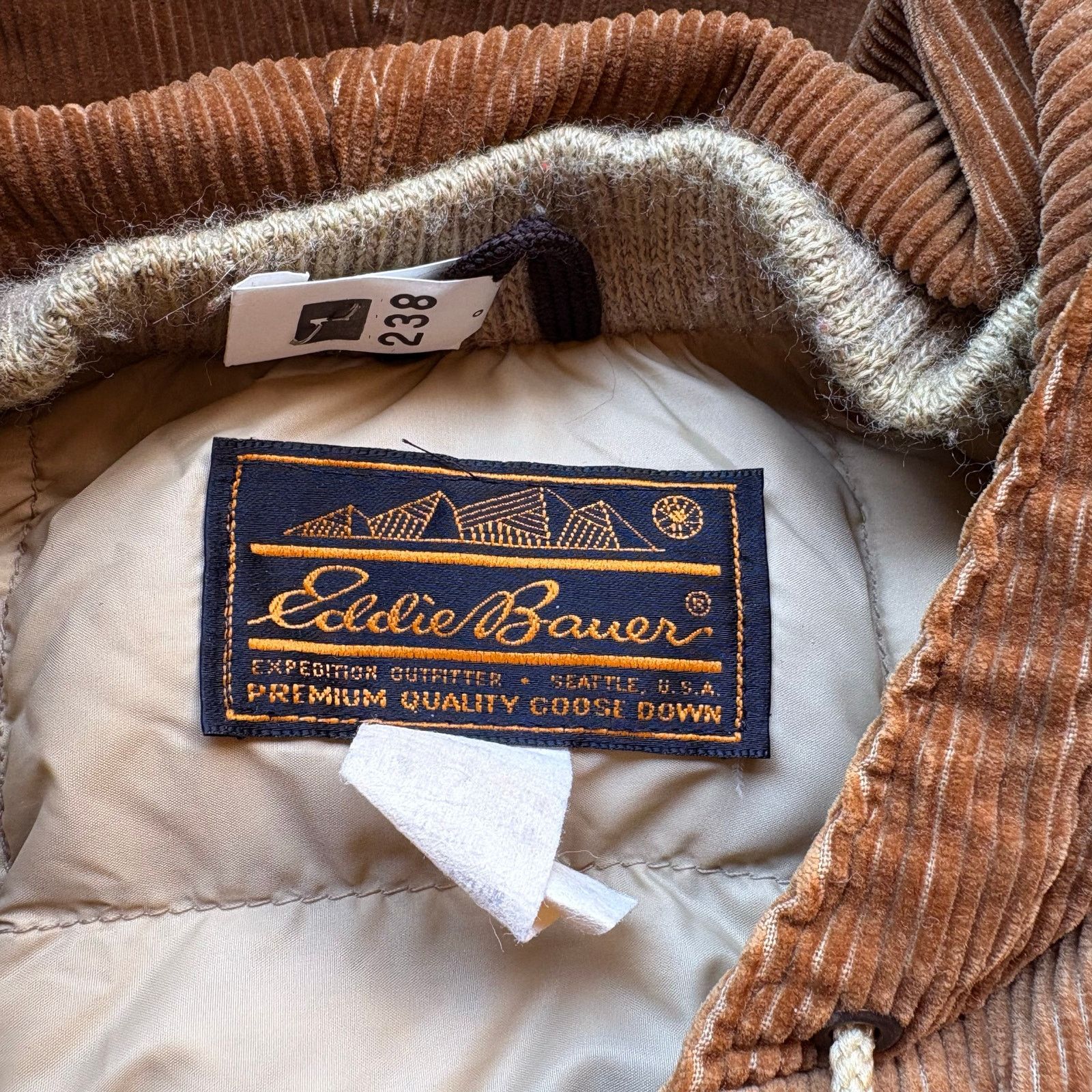 Eddie Bauer Crazy Rare Vintage Eddie Bauer Corduroy Goose Jacket Size US L / EU 52-54 / 3 - 4 Thumbnail