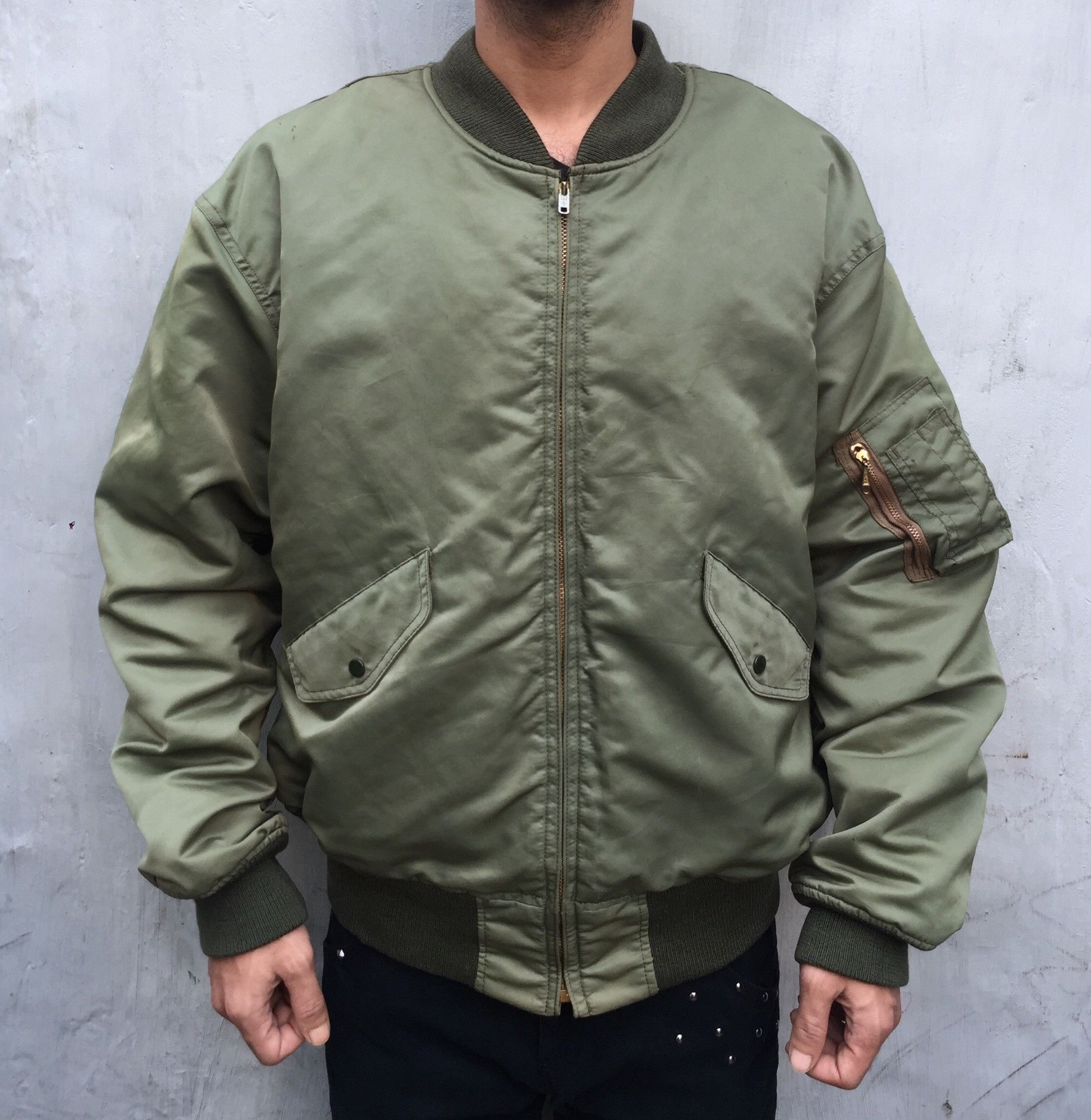 Vintage 60s Bomber Jacket Army Talon Zipper Size 42 M-L Size US L / EU 52-54 / 3 - 1 Thumbnail