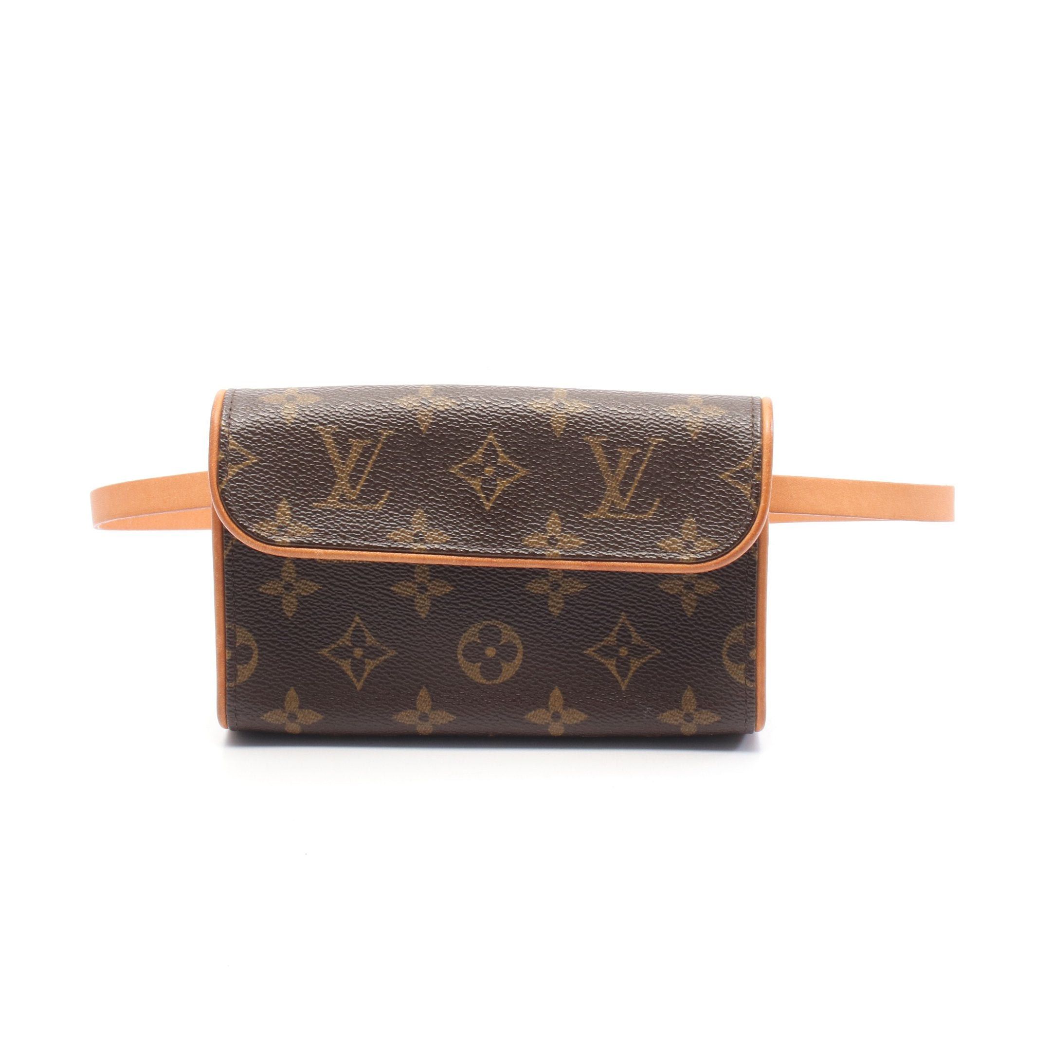 Louis Vuitton Pochette Florentine Monogram Body Bag Waist Leather Brown With Xs Size Belt