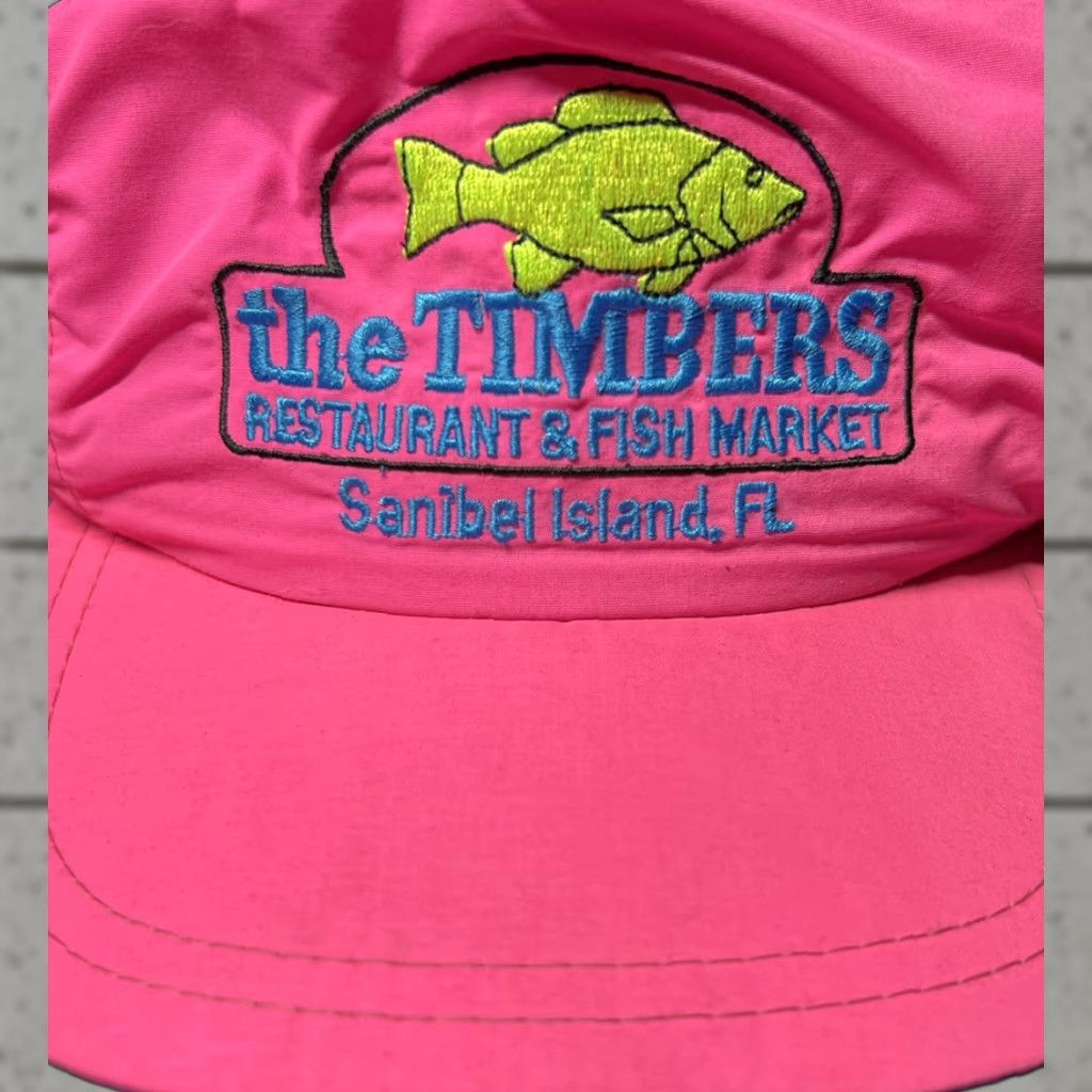 Pinko VINTAGE Nylon Hat The Timbers Restaurant Florida Neon Pink StrapBack Adjustable Men Pink Hat Size ONE SIZE - 1 Thumbnail