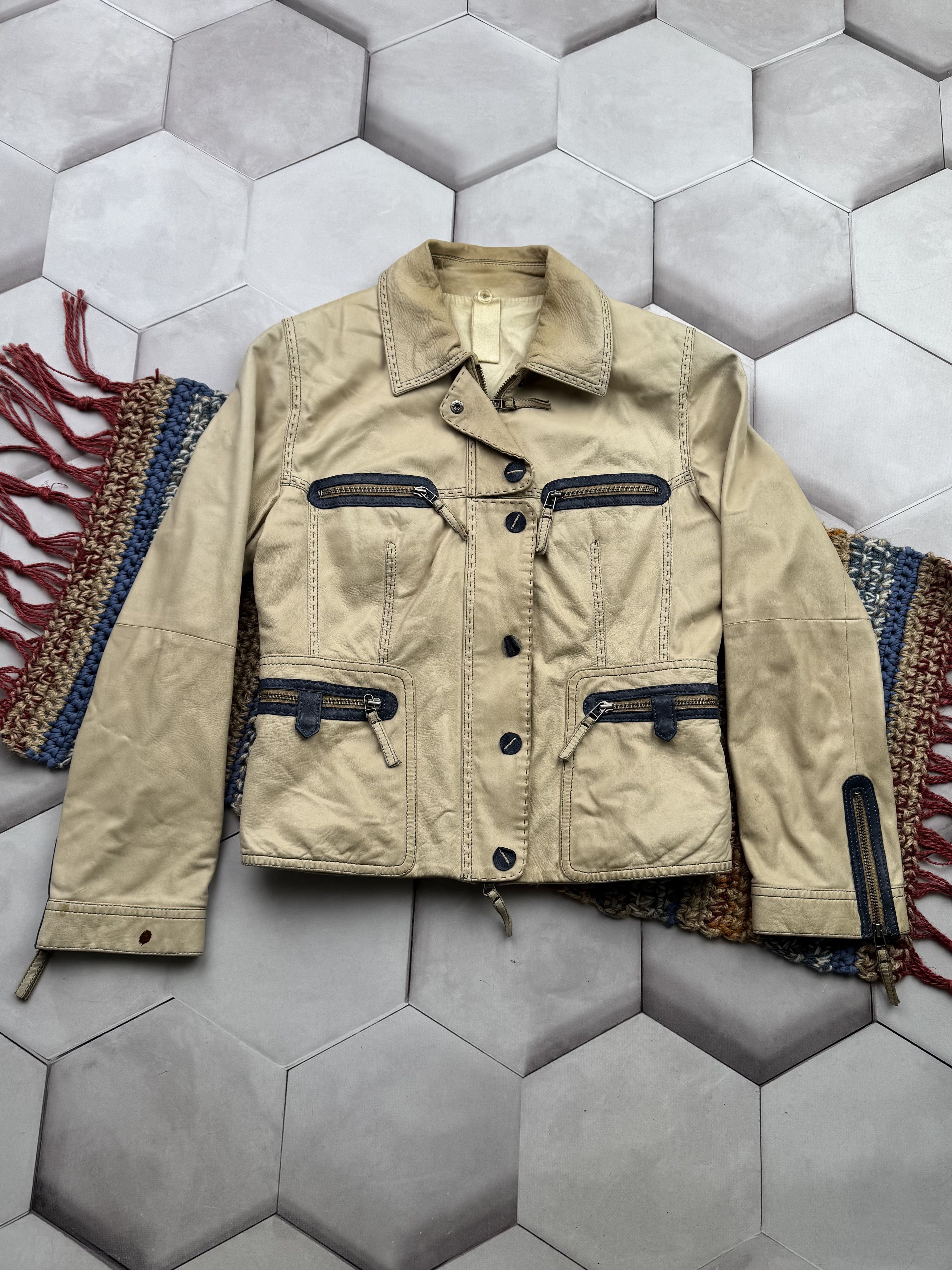 Vintage Vintage Leather Jacket With Zipper (E4) Size M / US 6-8 / IT 42-44 - 1 Thumbnail