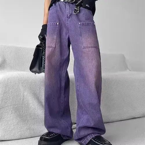 VIBE Purple Baggy Denim Jeans Size US 30 / EU 46 - 4 Thumbnail