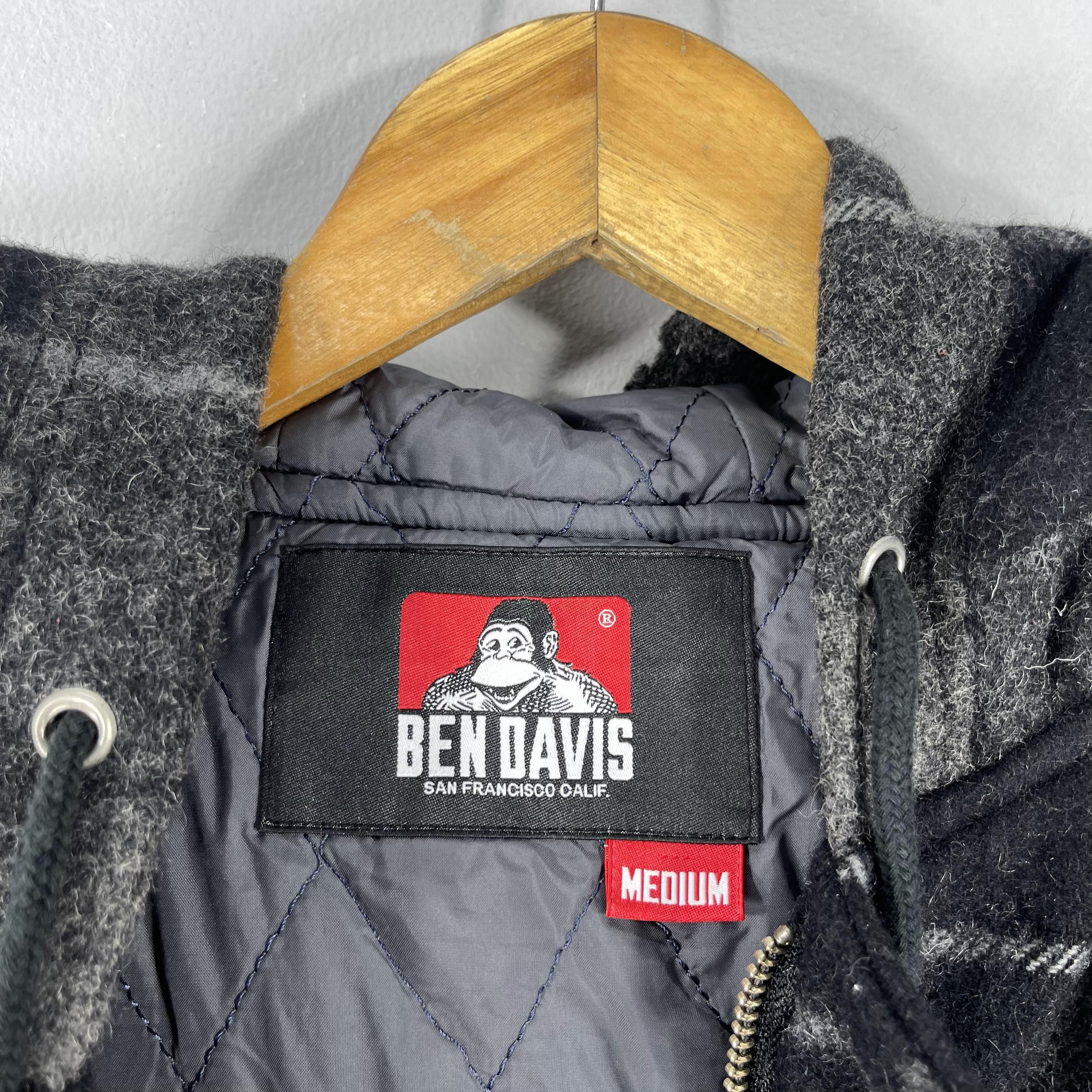 Ben Davis Vintage 90s BEN DAVIS Checkered Tartan Black Wool Jacket Size US M / EU 48-50 / 2 - 5 Thumbnail