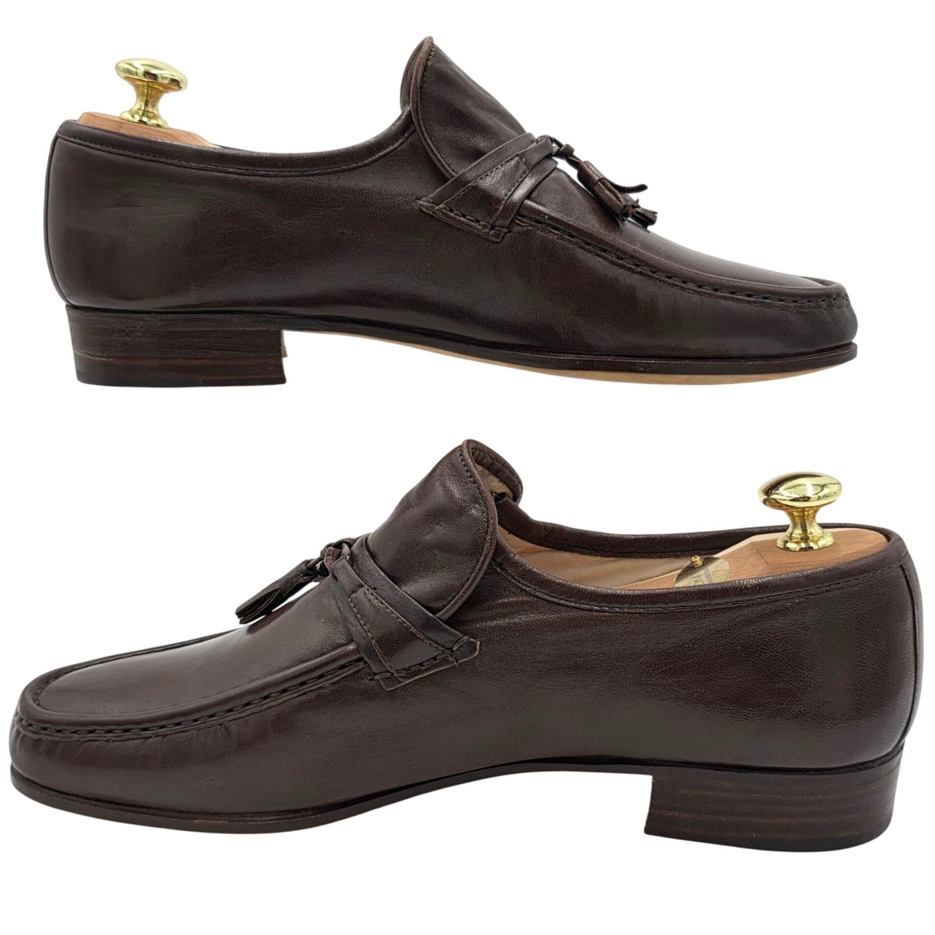 Bally NEW Vintage Bally Ziggi Brown Leather Tassel Loafers Mens 9M Size US 9 / EU 42 - 5 Thumbnail