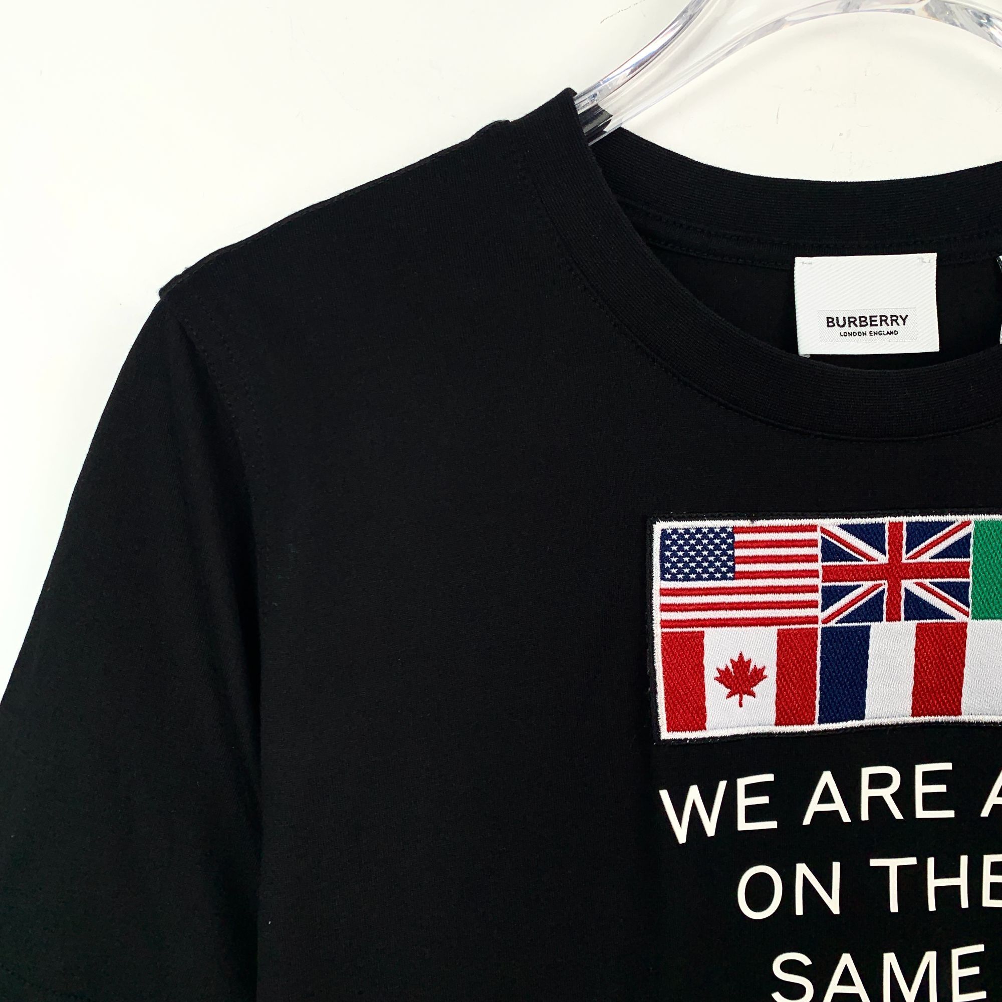 Burberry Burberry Black Cotton Round Neck Short Sleeve T-Shirt W/ Fla Size S / US 4 / IT 40 - 6 Thumbnail