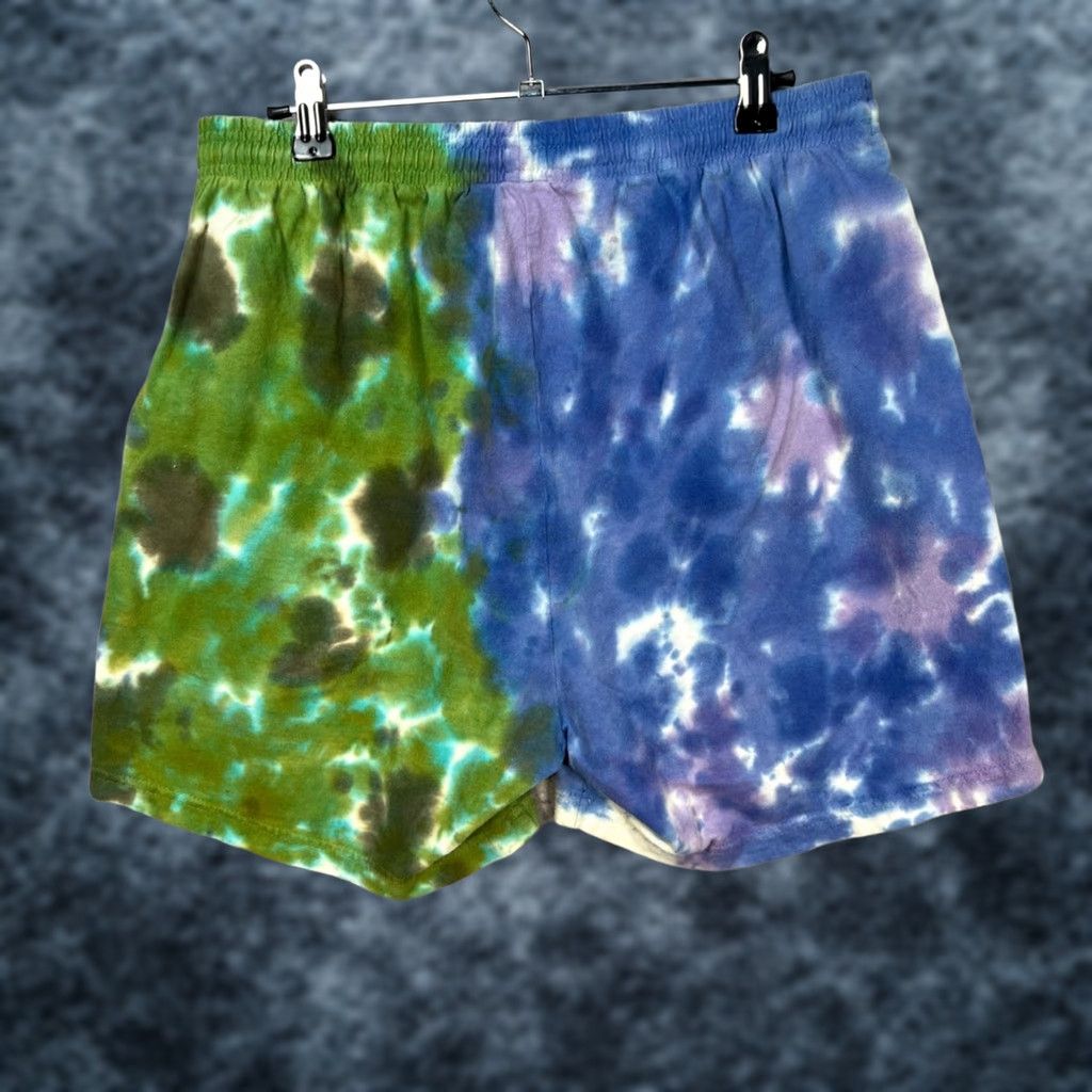 Vintage VINTAGE Extra Vitamins Womens Large Groovy Tie Dye Shorts Drawstring Blue Granny? Size 36" / US 14 / IT 50 - 1 Thumbnail
