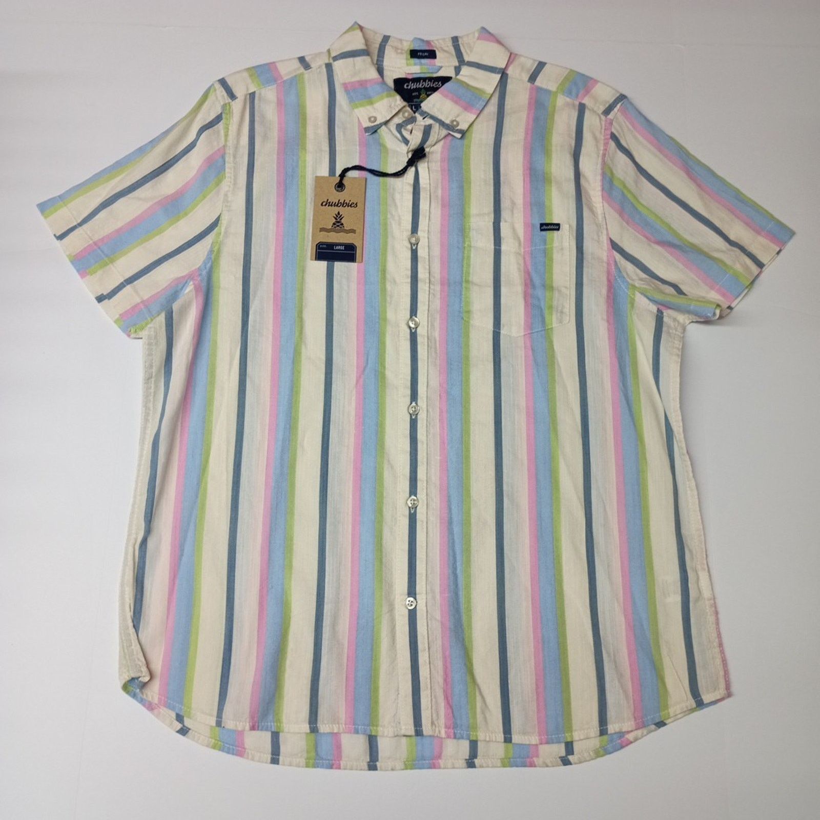 Chubbies Chubbies Soft Serve Friday Shirt Men's L Striped Multicolor Size US L / EU 52-54 / 3 - 1 Thumbnail