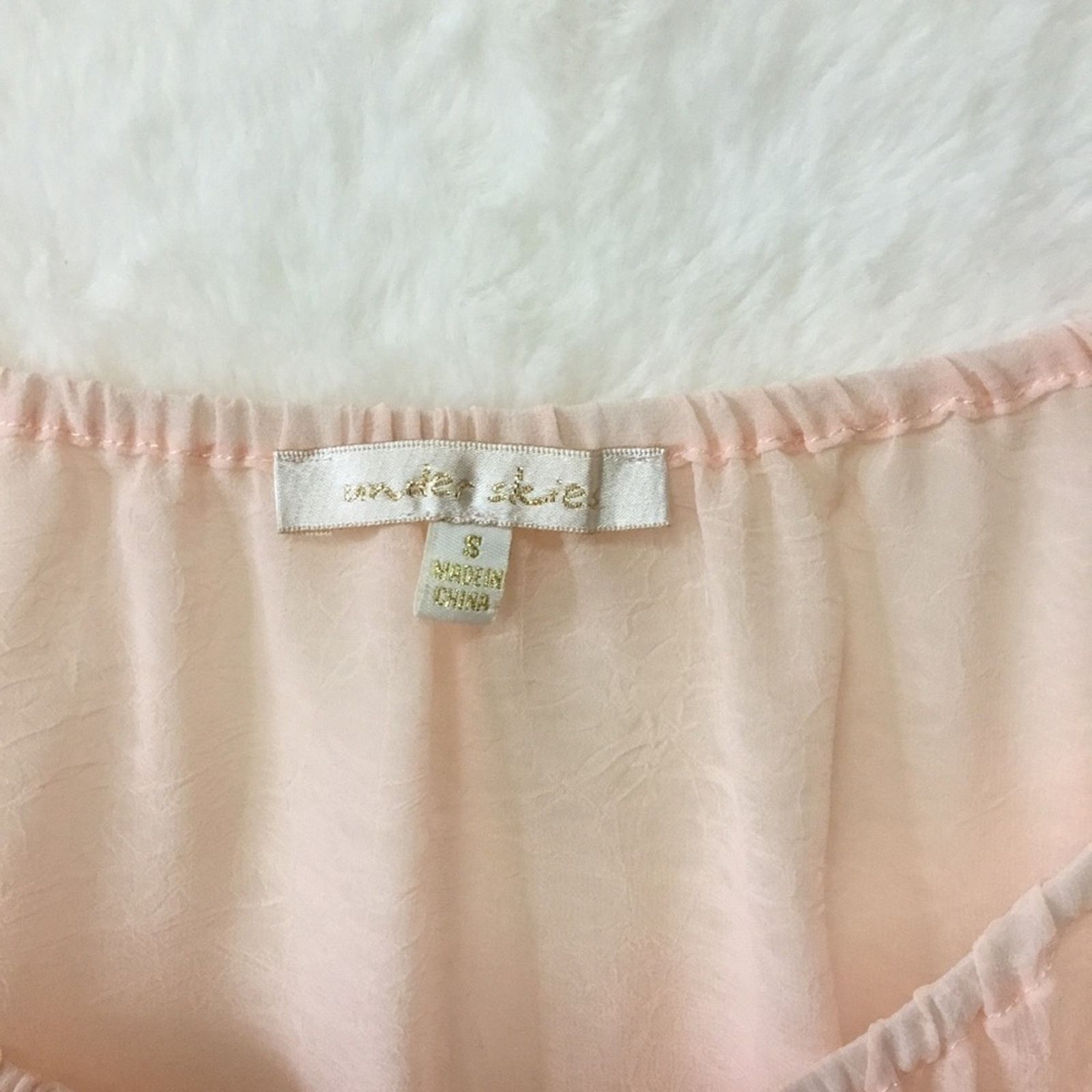 Other Under Skies Sheer Blush Flower Pattern Blouse Size S / US 4 / IT 40 - 3 Thumbnail