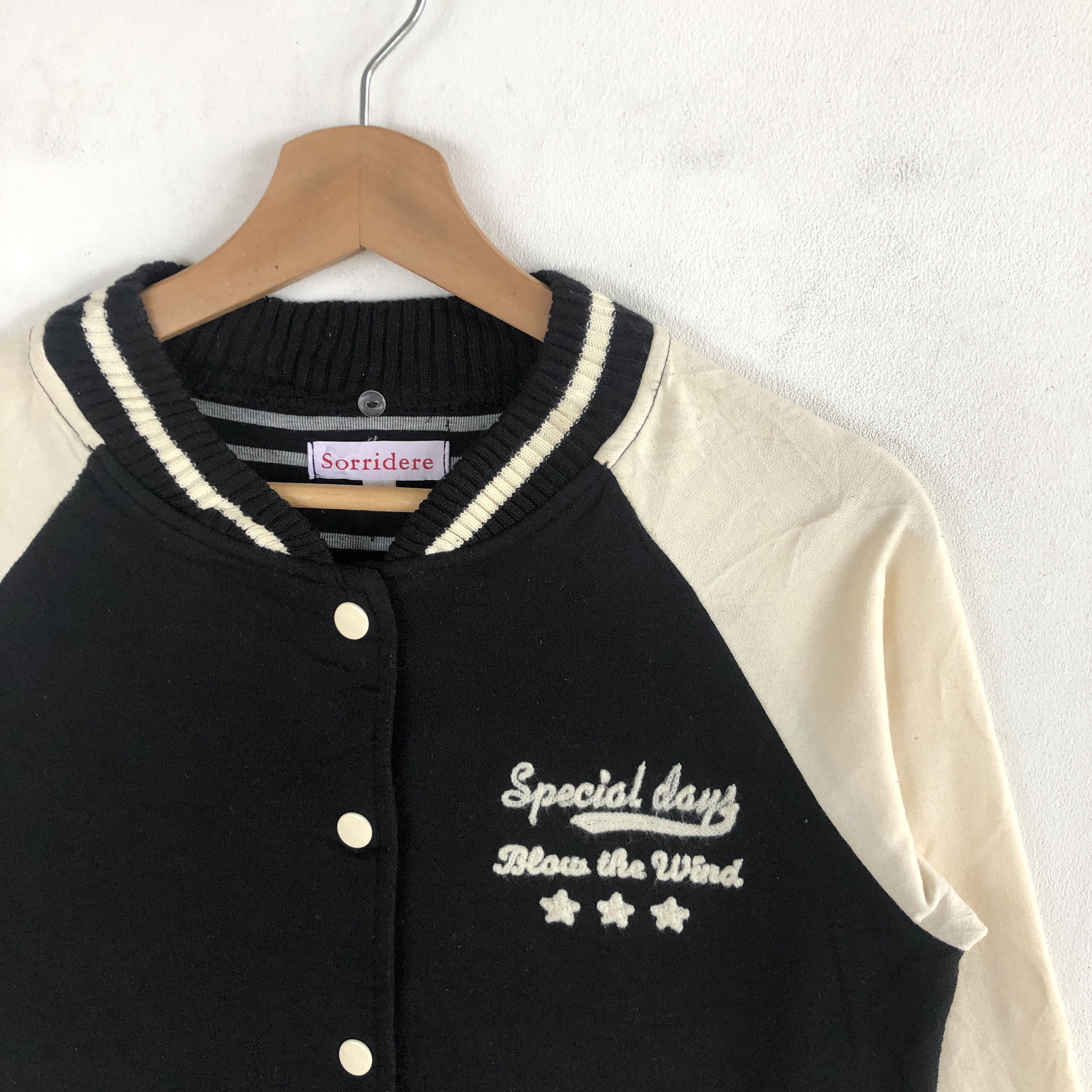 Japanese Brand × Vintage Y2K Japanese Harajuku Varsity Sweater Button Up Sweatshirt Size S / US 4 / IT 40 - 7 Thumbnail