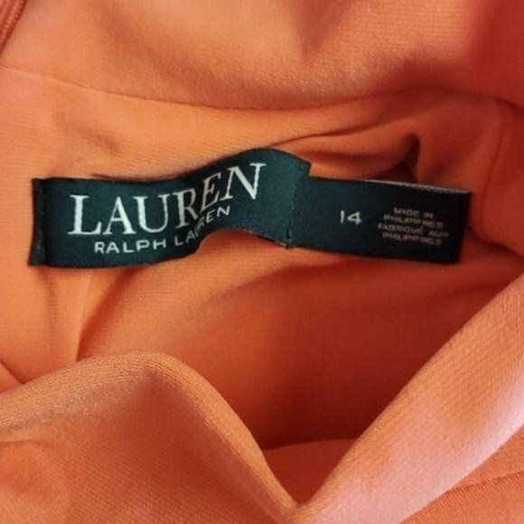 Lauren Ralph Lauren Lauren Ralph Lauren Peachy Orange Sleeveless Sheath Sz. 14 D Size XL / US 12-14 / IT 48-50 - 8 Thumbnail