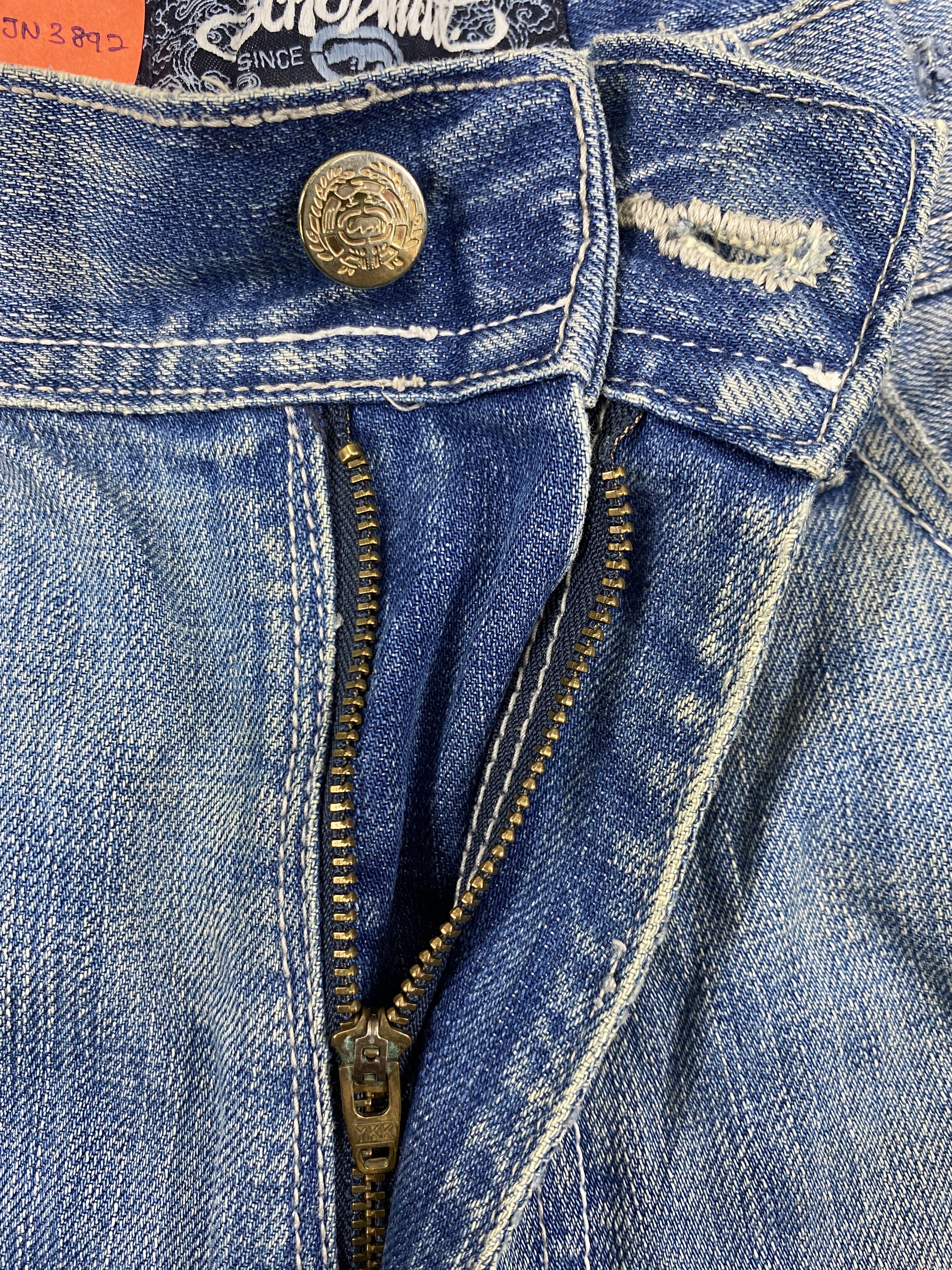 Japanese Brand Vintage Ecko Distressed Baggy Jeans 35x25.5 Denim- JN3892 Size US 35 - 6 Thumbnail