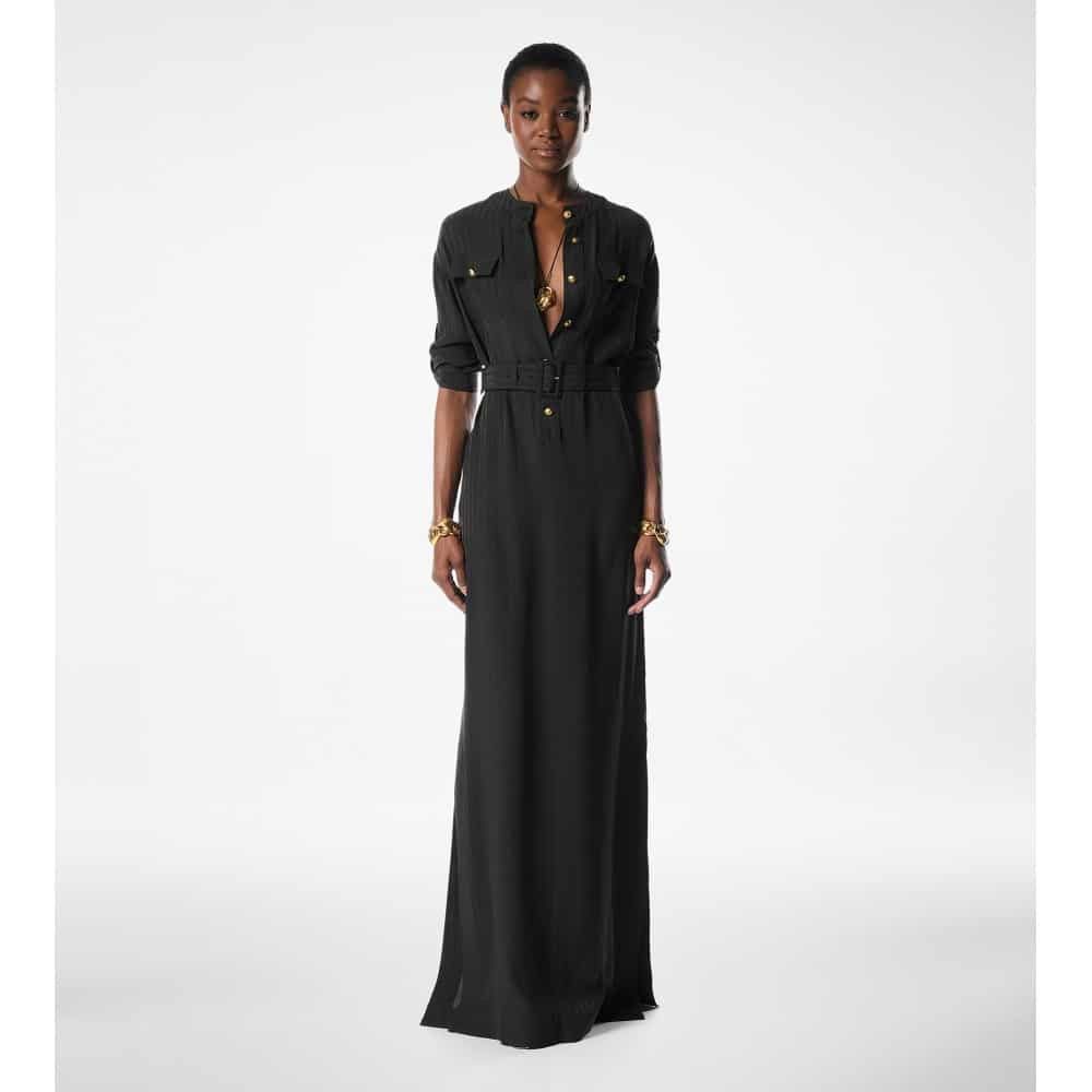 Tom Ford o1loc1c1225 AB3427 Viscose Maxi Dress in Black Size XS / US 0-2 / IT 36-38 - 2 Thumbnail