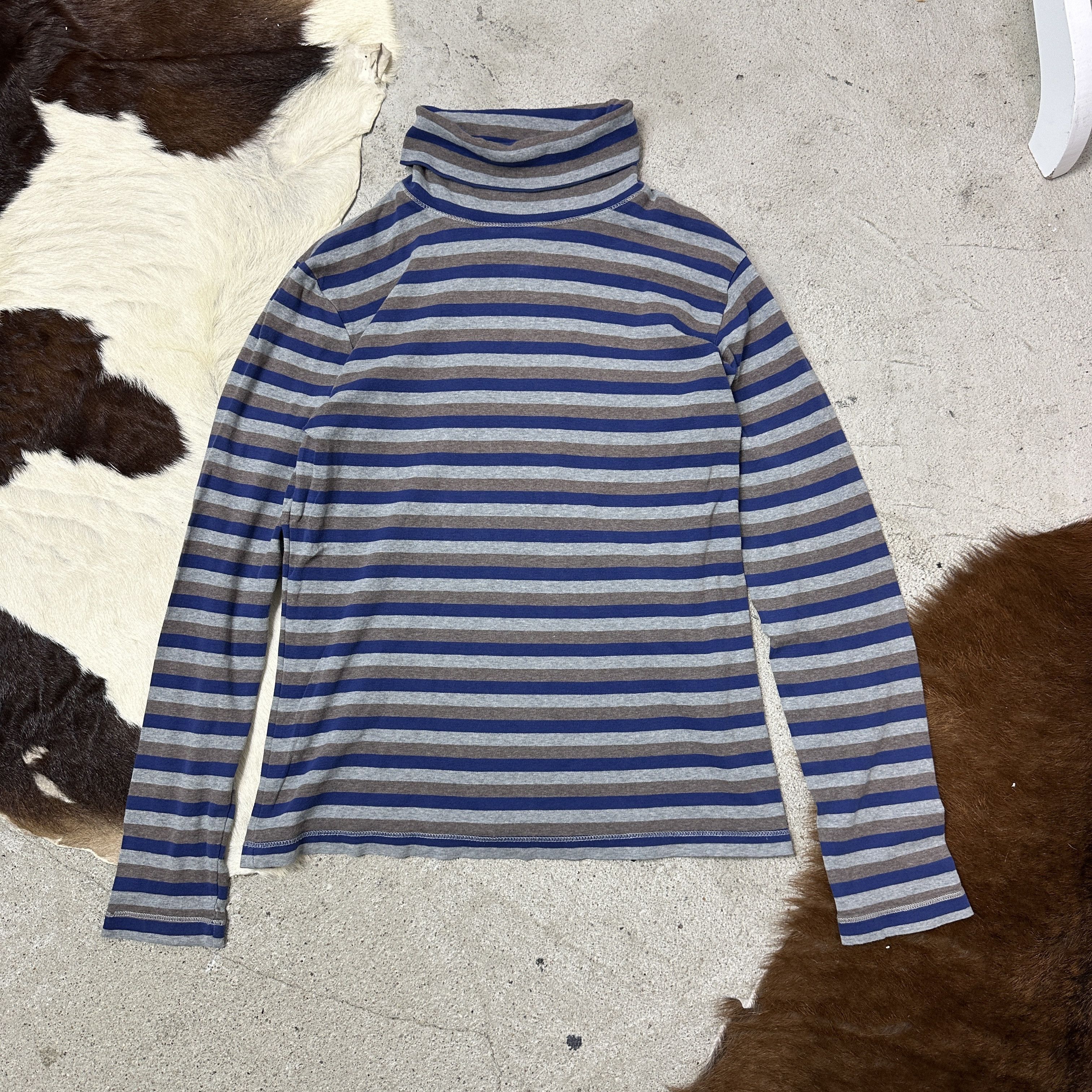 Vintage Vintage Striped Fitted Turtleneck Longsleeve Y2K Size S / US 4 / IT 40 - 2 Thumbnail