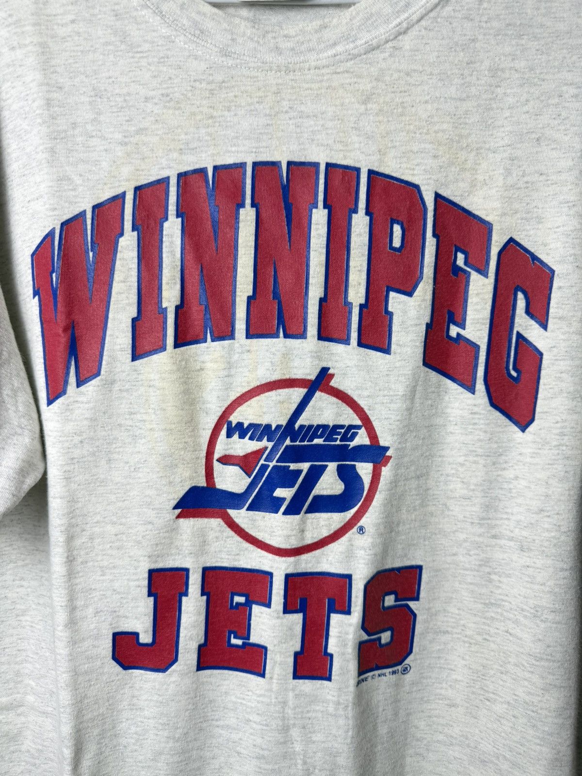 Vintage Rare 1993 NHL Winnipegs Jets Hockey T Shirt 90s Size US XL / EU 56 / 4 - 2 Thumbnail