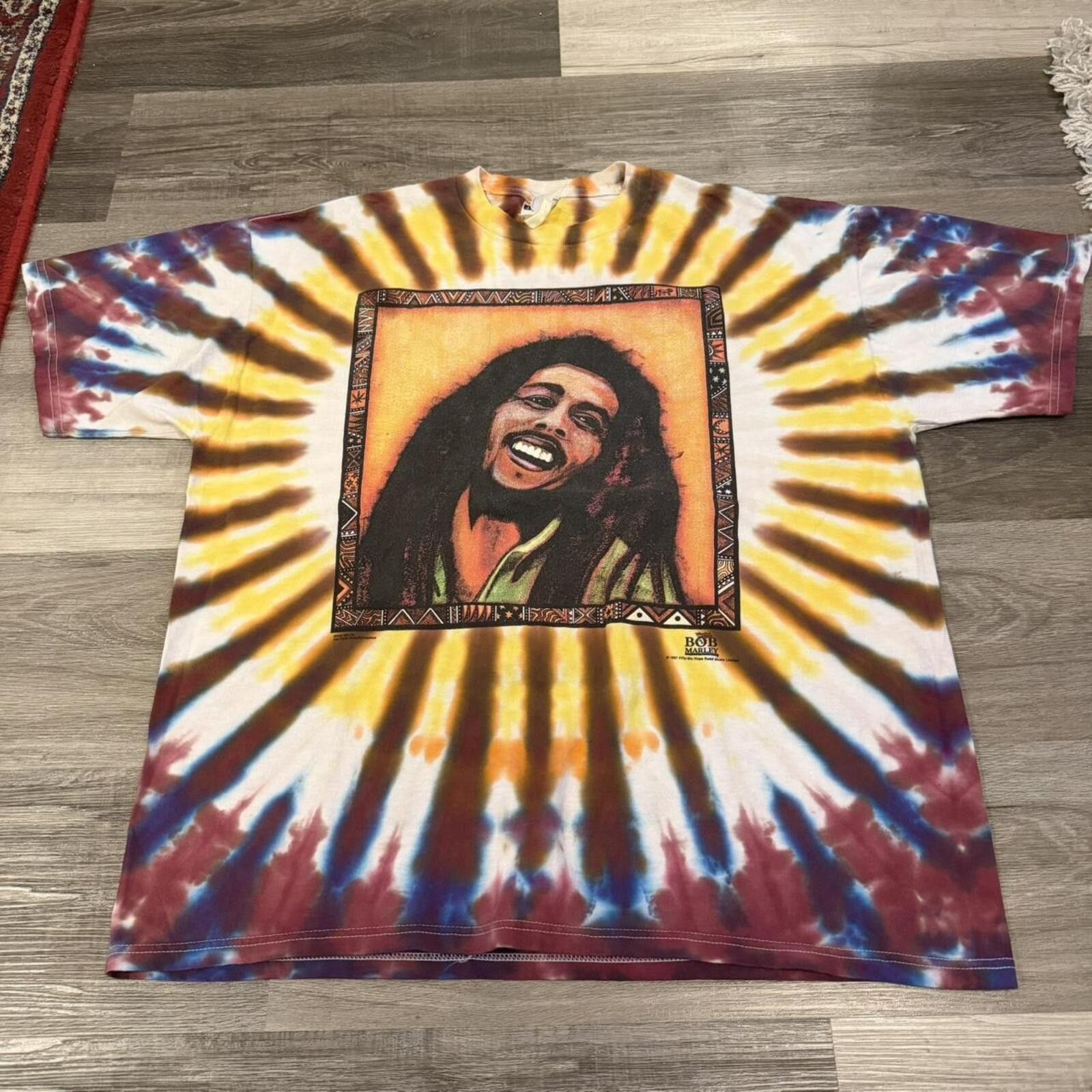 Jerzees Vintage bob marley robert nesta tie dye t shirt 1997 XL Size US XL / EU 56 / 4 - 3 Thumbnail