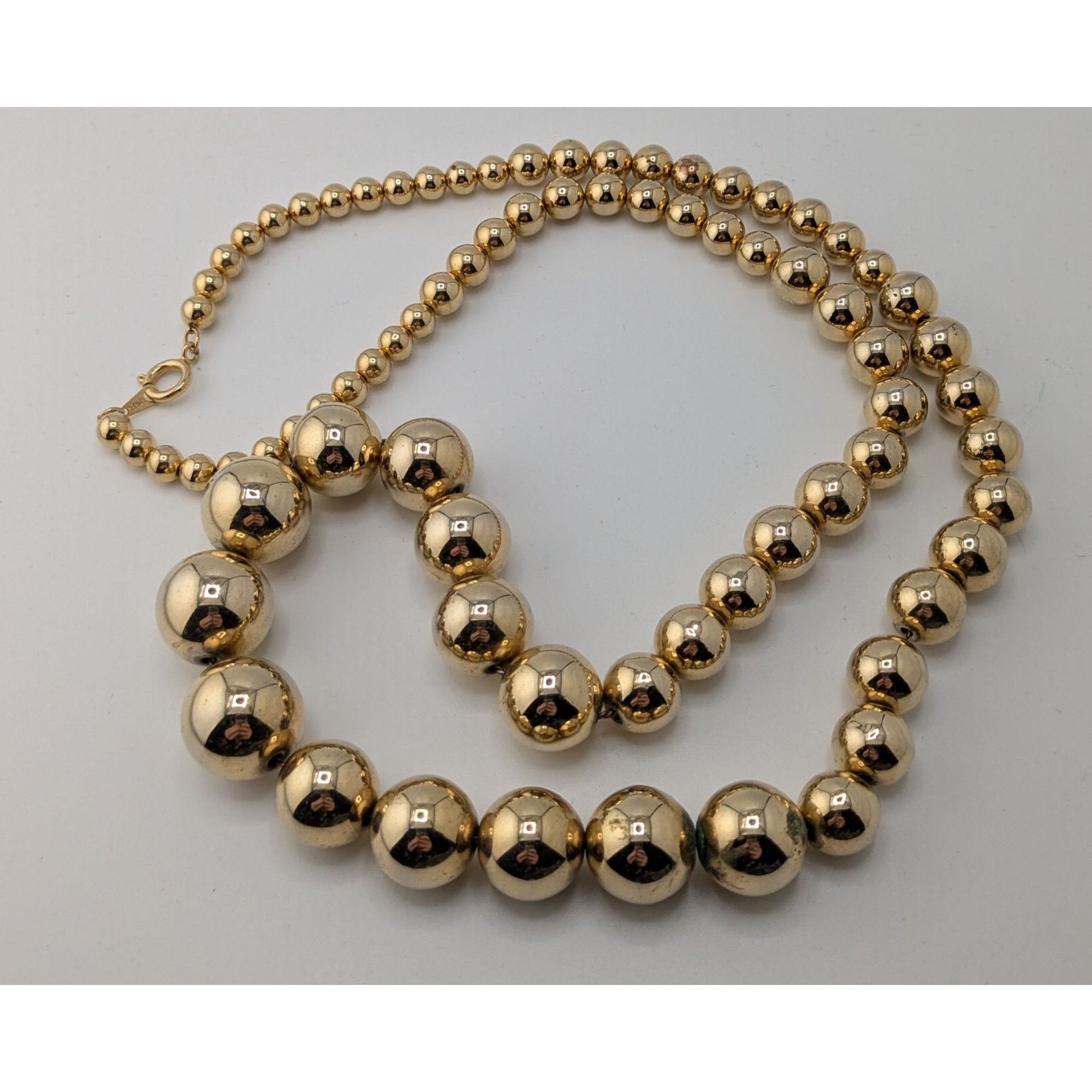 Other Vintage Glam Gold-Tone Graduated Bead Necklace On Gold Tone Size ONE SIZE - 6 Thumbnail