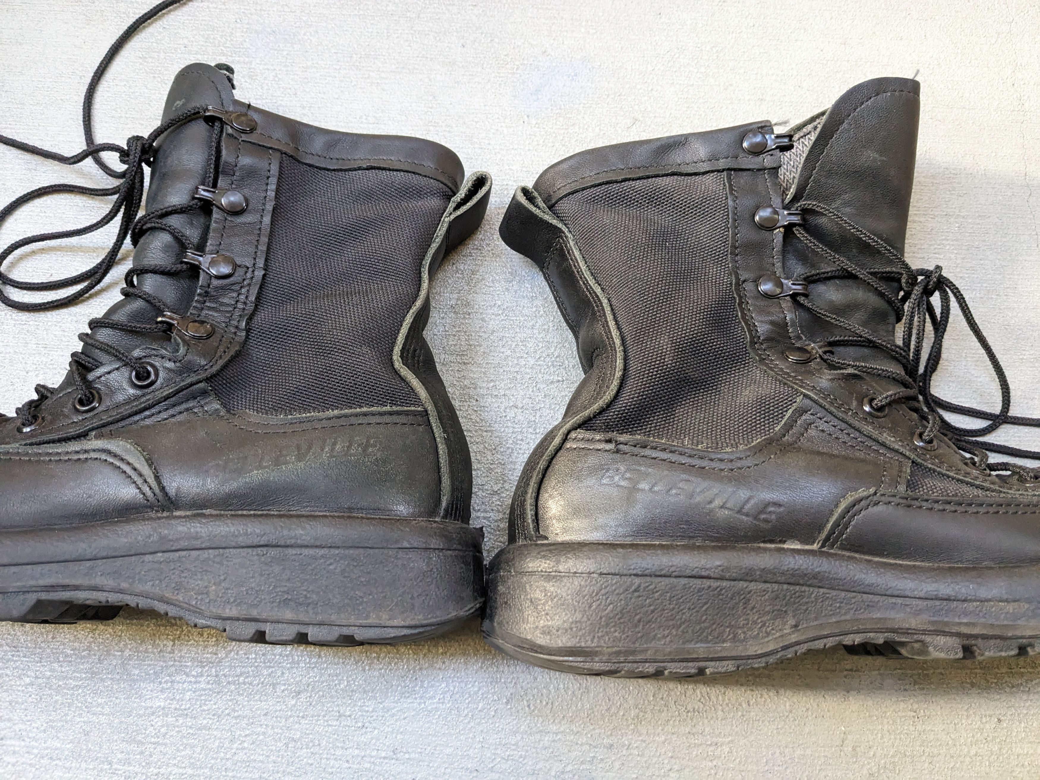 Genuine Leather Combat Boots Black 9 Leather Biker Chunky Lace Up Rubber Size US 9 / EU 42 - 10 Thumbnail