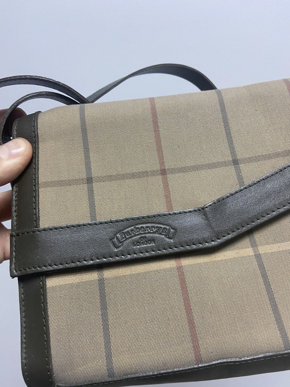 Burberry × Vintage Burberry England Small Bag Vintage Nova Check Logo Luxury Size ONE SIZE - 2 Thumbnail