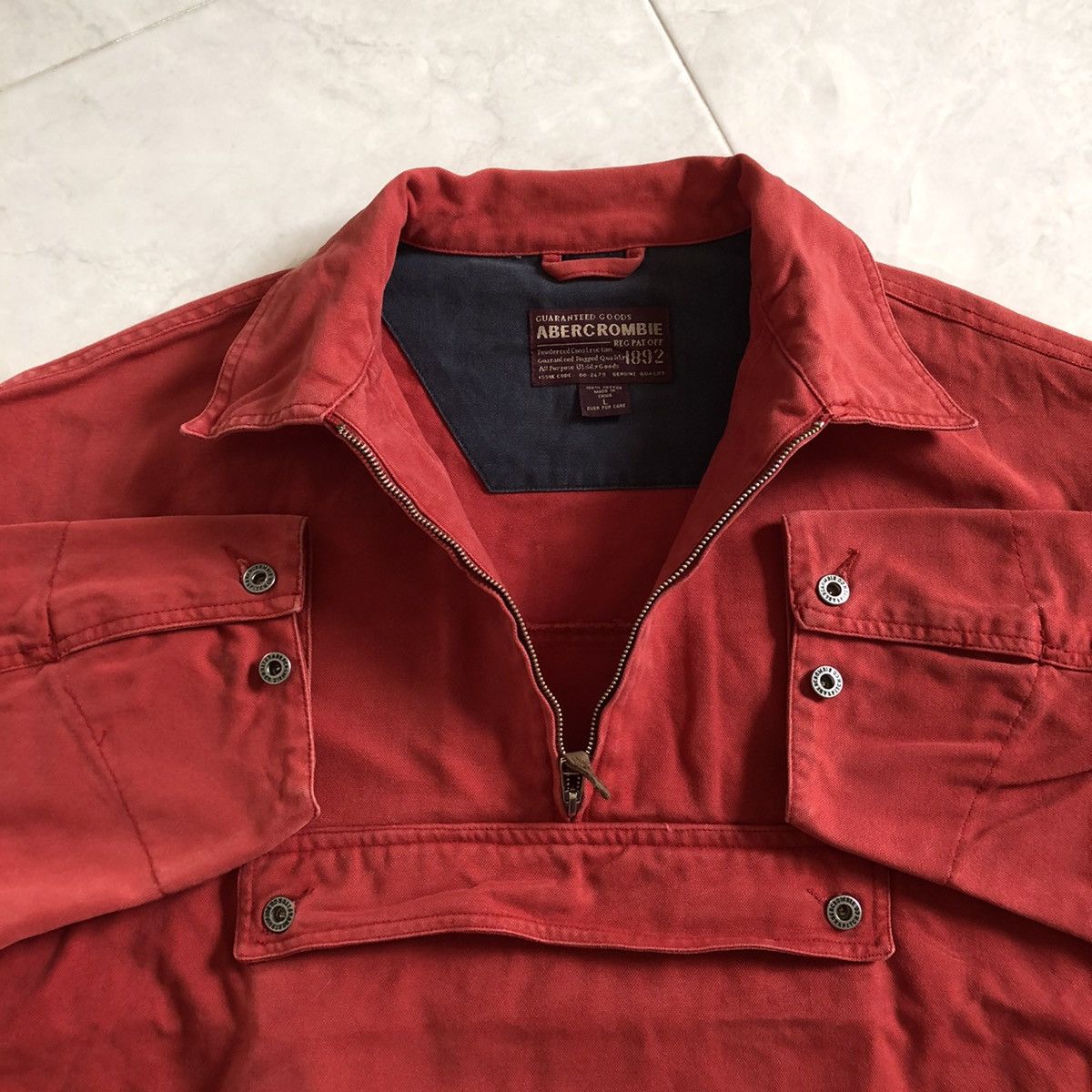 Abercrombie & Fitch ABERCROMBI & FITCH Red Pullover Pouch Country Jacket Size US L / EU 52-54 / 3 - 7 Thumbnail