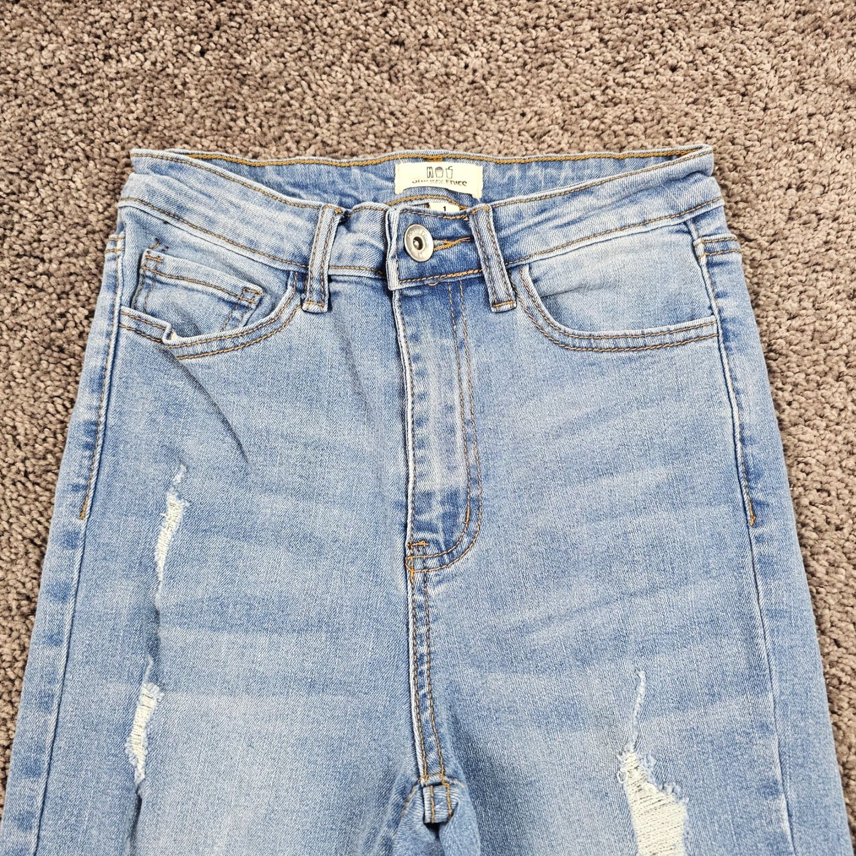 Vintage VINTAGE Skinny Fries Women's Flare Jeans High Rise Light Wash Distressed 22x30 Size 25" / US 0 / IT 36 - 2 Thumbnail