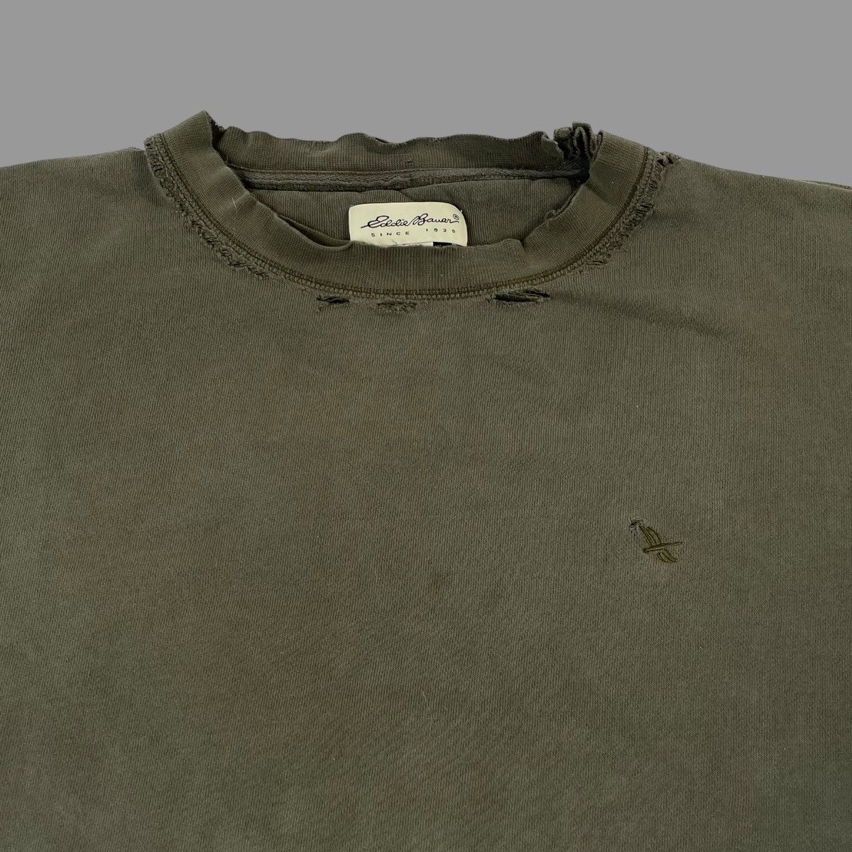 Eddie Bauer × Vintage Vintage 90s Eddie Bauer distressed sweatshirt Size US XXL / EU 58 / 5 - 4 Thumbnail