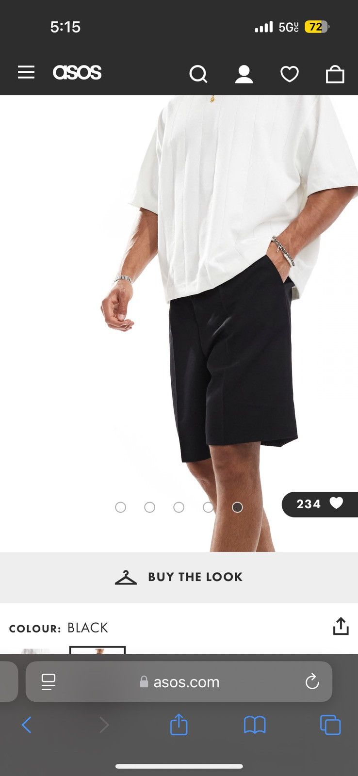 Asos ASOS DESIGN smart wide leg shorts in black Size US 28 / EU 44 - 3 Thumbnail