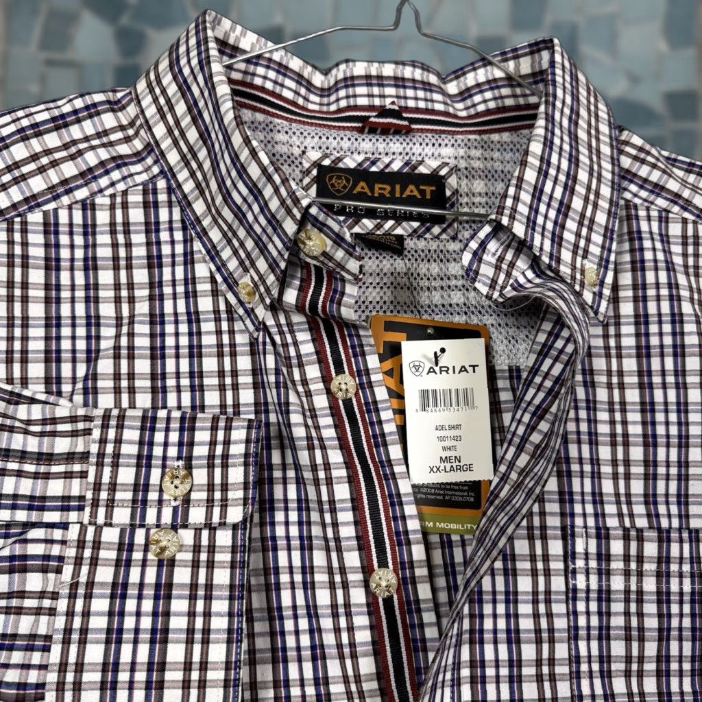 Ariat Ariat Pro Series Shirt Men's 2XL XXL Adel Plaid Workwear Utility Wicking UPF Shirt Size US XXL / EU 58 / 5 - 1 Thumbnail