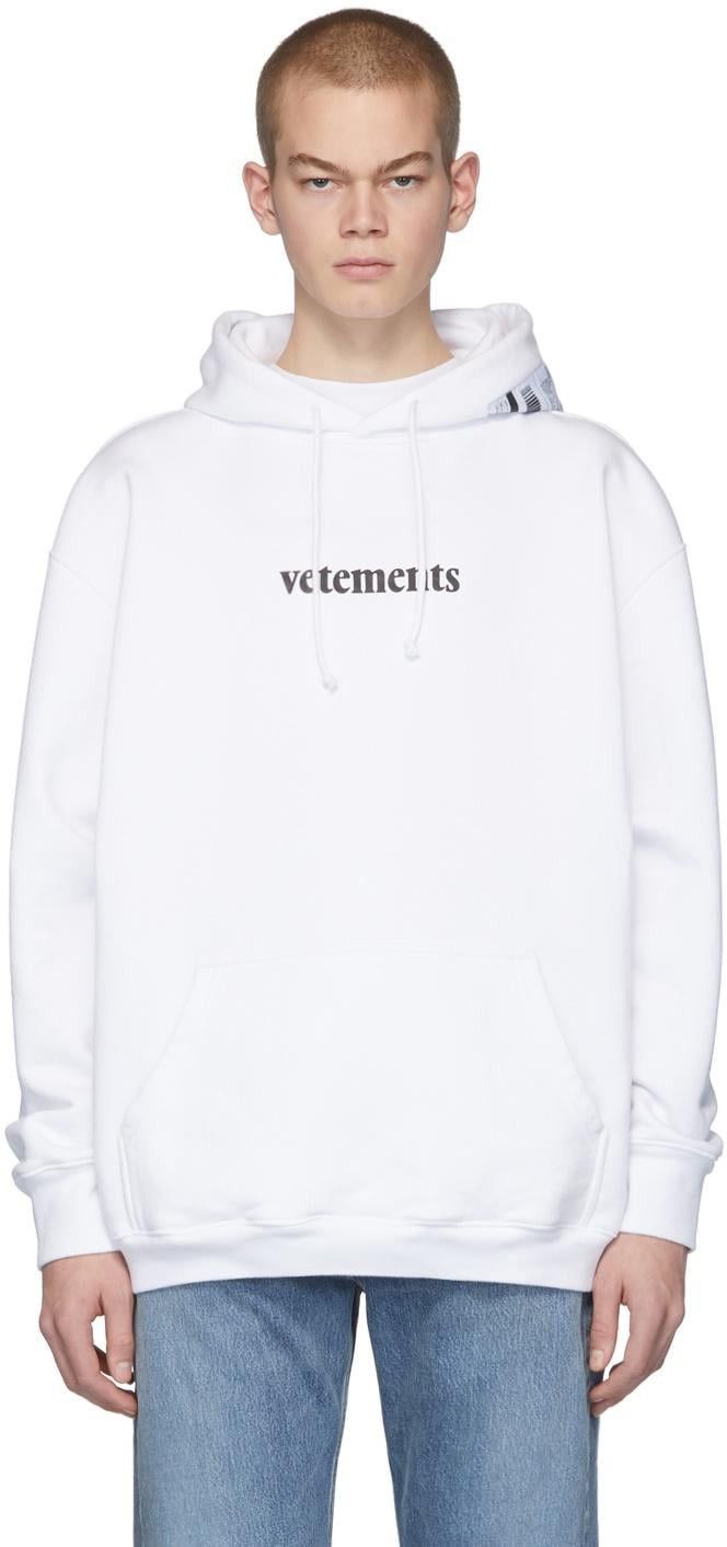 Vetements Vetements Shipping Label Hoodie (White) Size US S / EU 44-46 / 1 - 8 Thumbnail