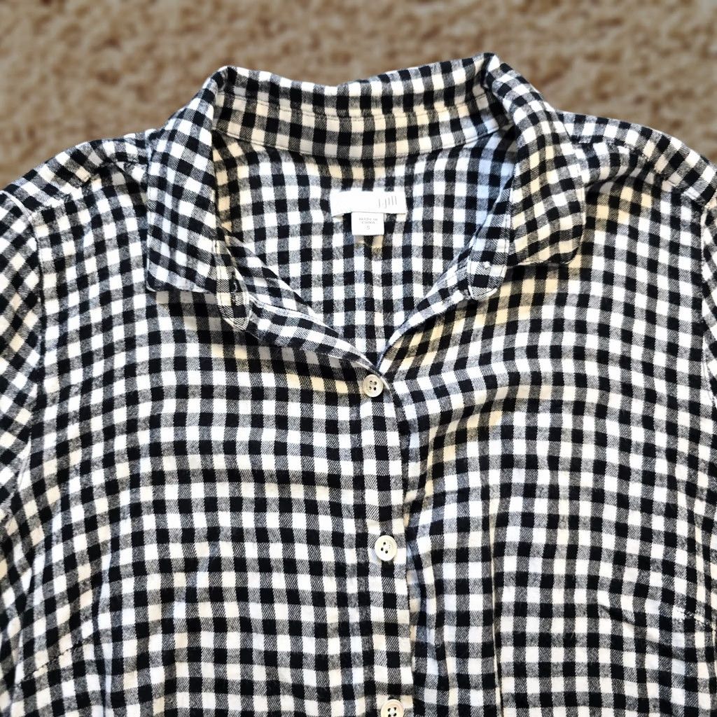 J. Jill J Jill Top Shirt Womens S Black Plaid Button Pocket Long Sleeve Casual Size S / US 4 / IT 40 - 1 Thumbnail