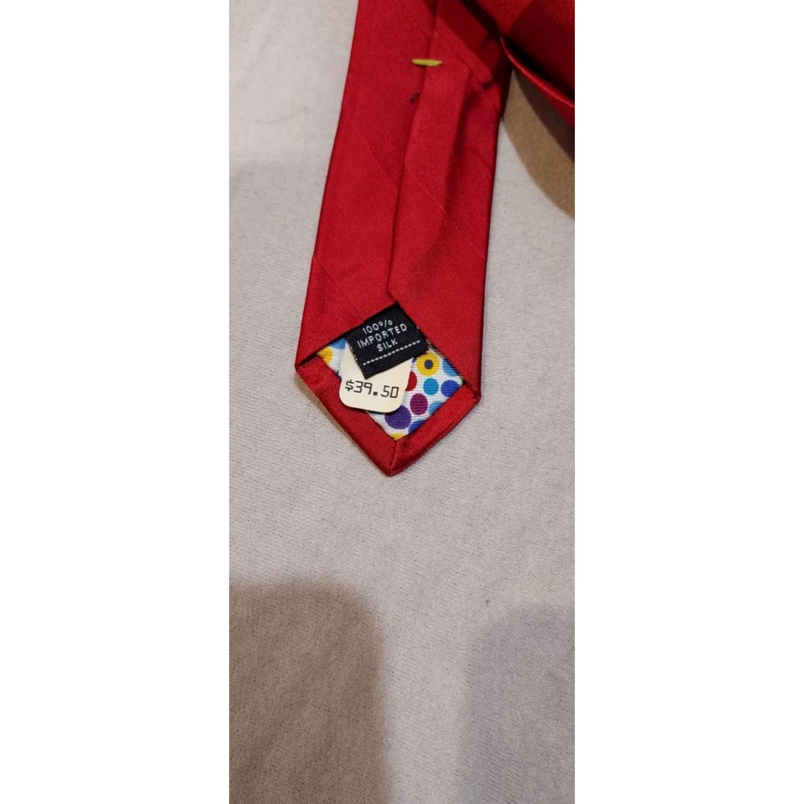 Vintage City Of London Silk Necktie Red Striped Tie 57" x 3.75" Men Tie Silk Striped Classic 57"-60" Adjustable Logo Vintage No Size ONE SIZE - 4 Thumbnail