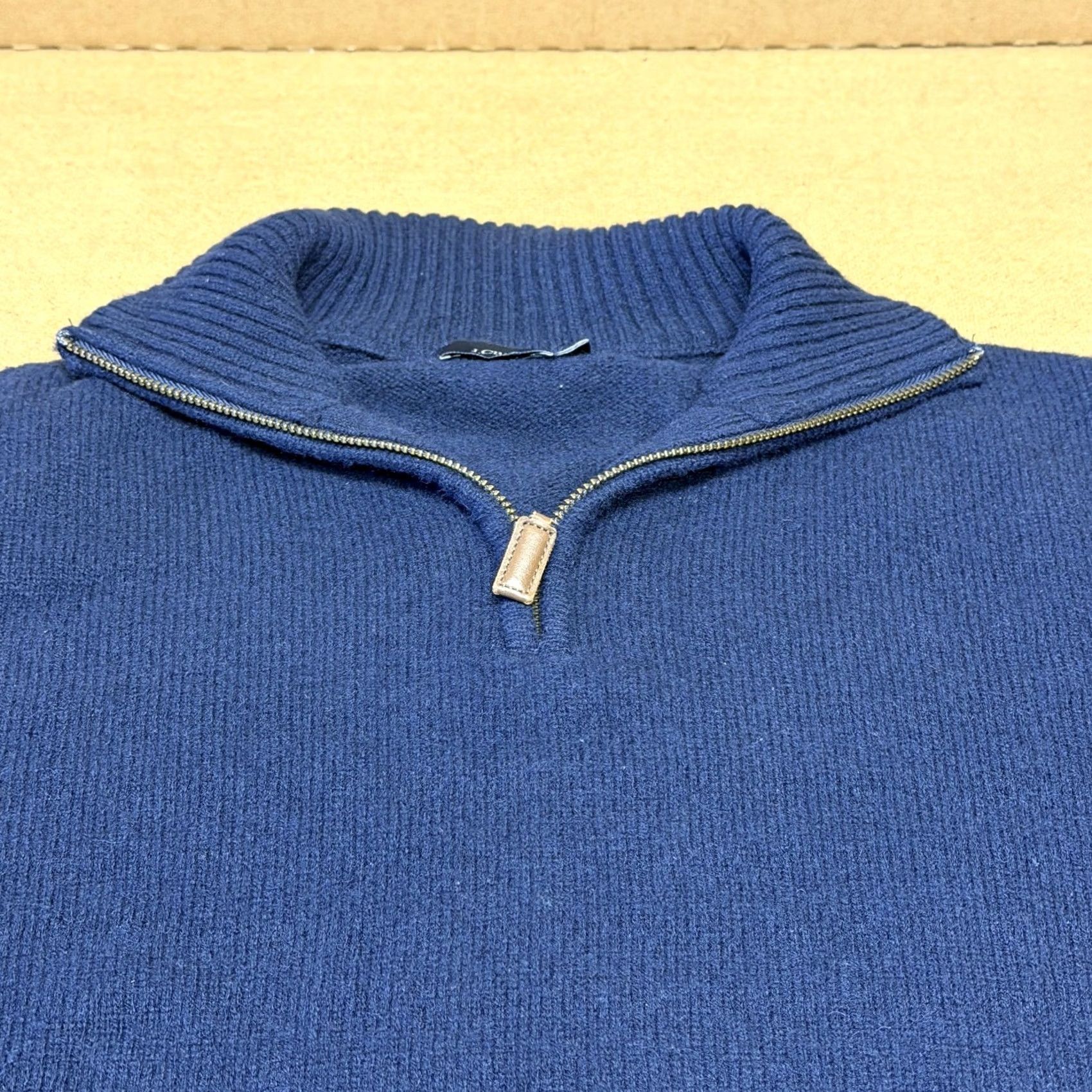 J.Crew VINTAGE J.CREW Sweater Mens XL Blue Lambswool Half Zip Mock Neck Pullover Warm Knit Size US XL / EU 56 / 4 - 4 Thumbnail