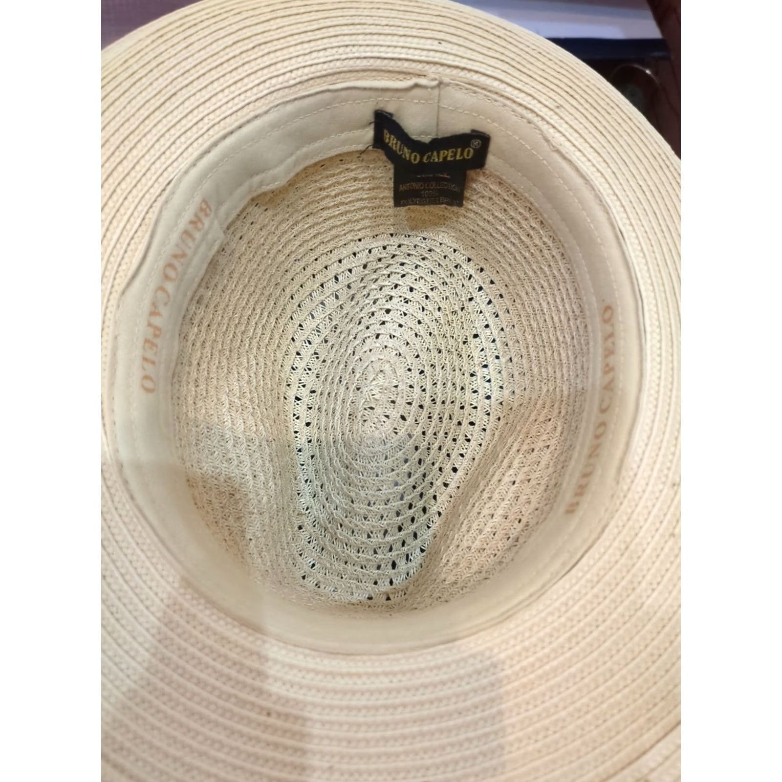 Camel Bruno Capelo The Julian Straw Hat Camel Mens Size Small Antonio Collection Hat Straw Men S Size ONE SIZE - 4 Thumbnail