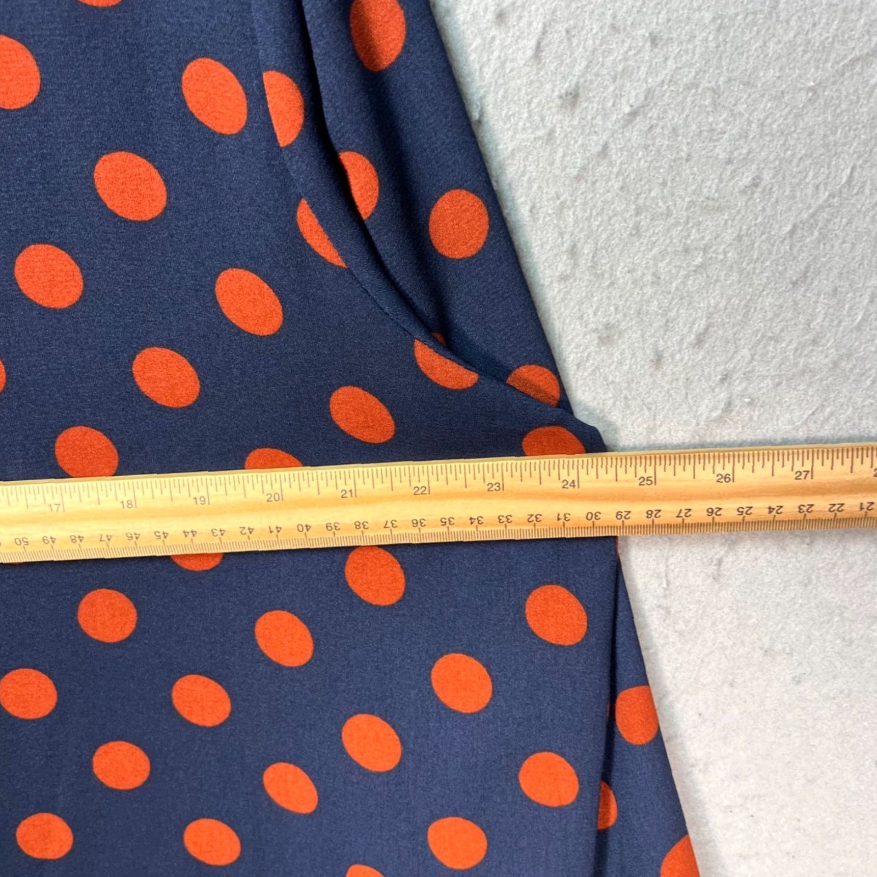 Vintage Halogen Blouse Womens 2X Blue & Orange Polka Dot Button-Up 100% Polyester Size XXL / US 16-18 / IT 52-54 - 5 Thumbnail