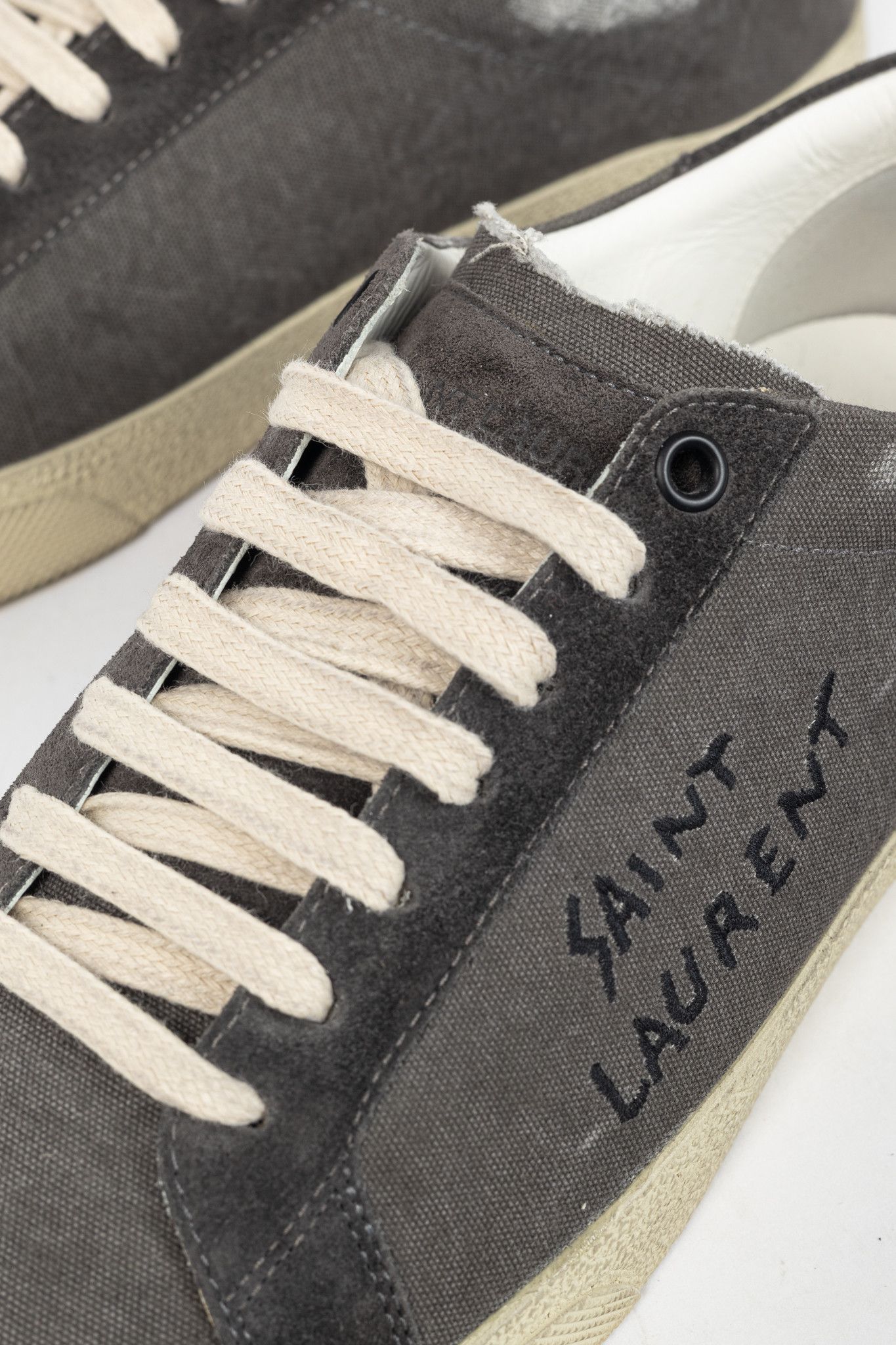 Saint Laurent Paris Saint Laurent Court Classic SL/06 Distressed Sneakers Size US 6 / EU 39 - 9 Thumbnail