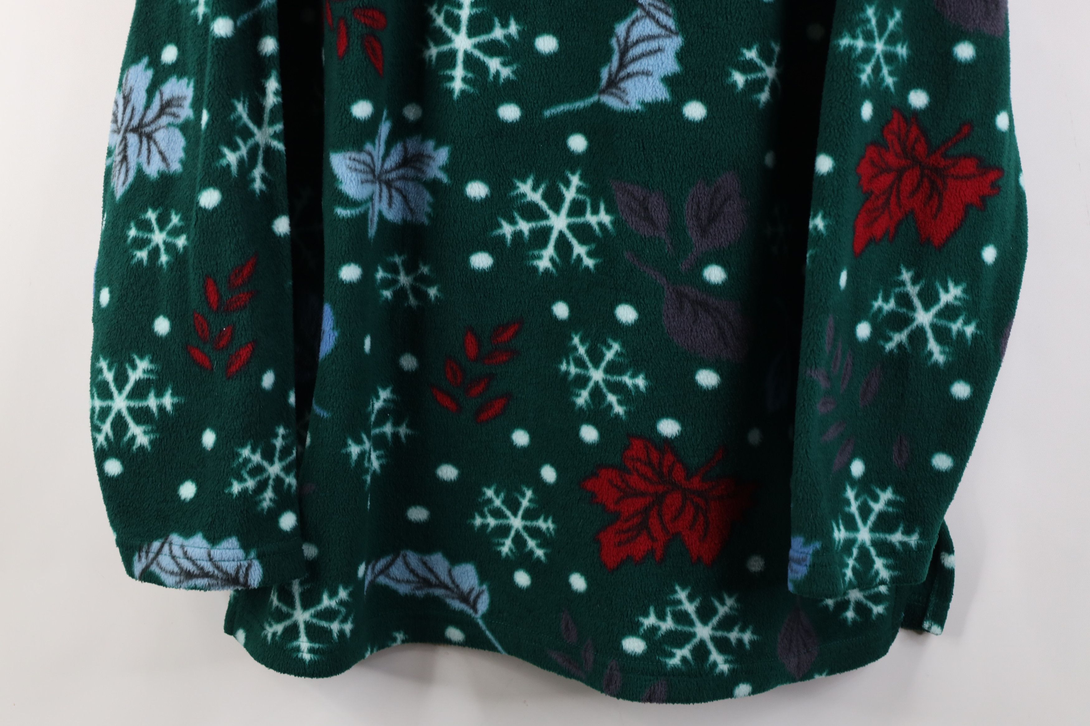 Vintage Vintage 90s Streetwear Leaf All Over Print Fleece Sweater Size L / US 10 / IT 46 - 3 Thumbnail