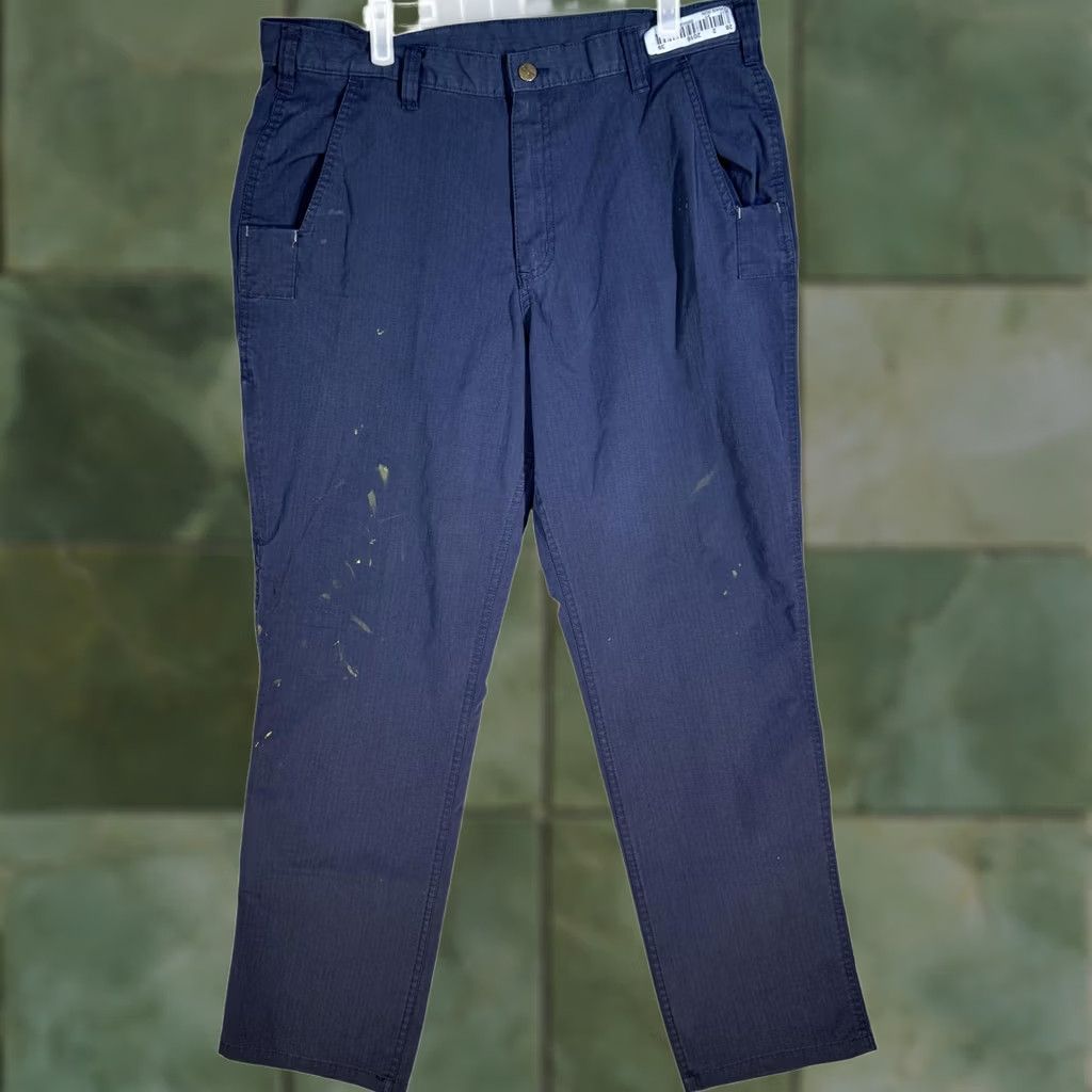Carhartt Carhartt Pants Mens 36x32 Navy Relaxed Fit Ripstop Workwear Zip Fly Utility Pants Mens Regular Blue 36x32 Carhartt 74533-20 Size US 36 / EU 52 - 1 Thumbnail