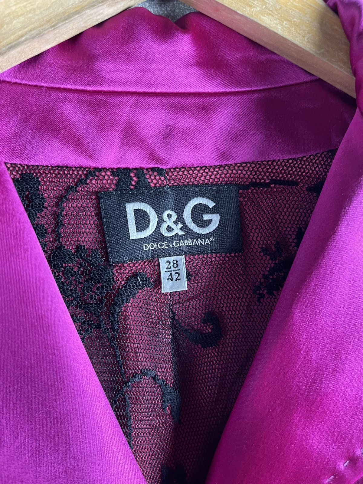 Dolce & Gabbana D&G Dolce & Gabbana Fuchsia Pink Satin Blazer 00s Size M / US 6-8 / IT 42-44 - 12 Thumbnail