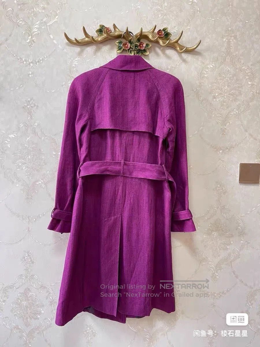 Dolce & Gabbana DG Purple Linen Trench Coat. Size S / US 4 / IT 40 - 7 Thumbnail
