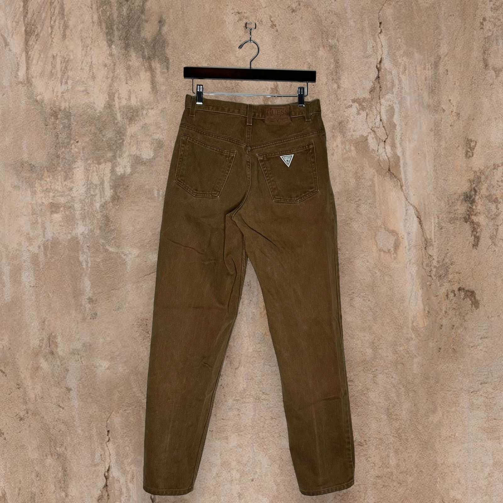 image of Guess Jeans Chocolate Brown Denim Tapered Leg 90S, Men's (Size 30)