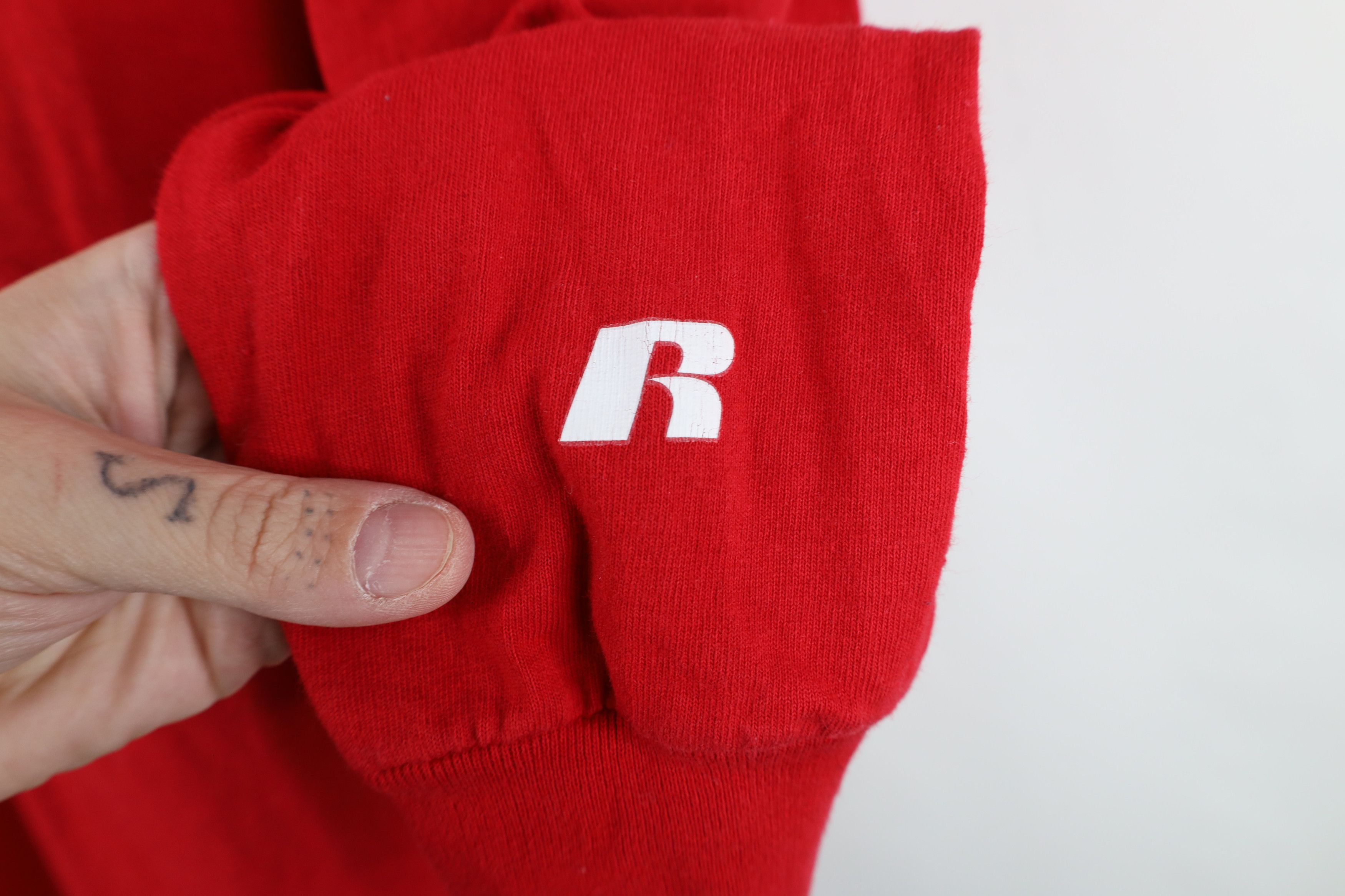 Russell Athletic Vintage 90s Russell Athletic Long Sleeve T-Shirt Cotton Red Size US L / EU 52-54 / 3 - 4 Thumbnail