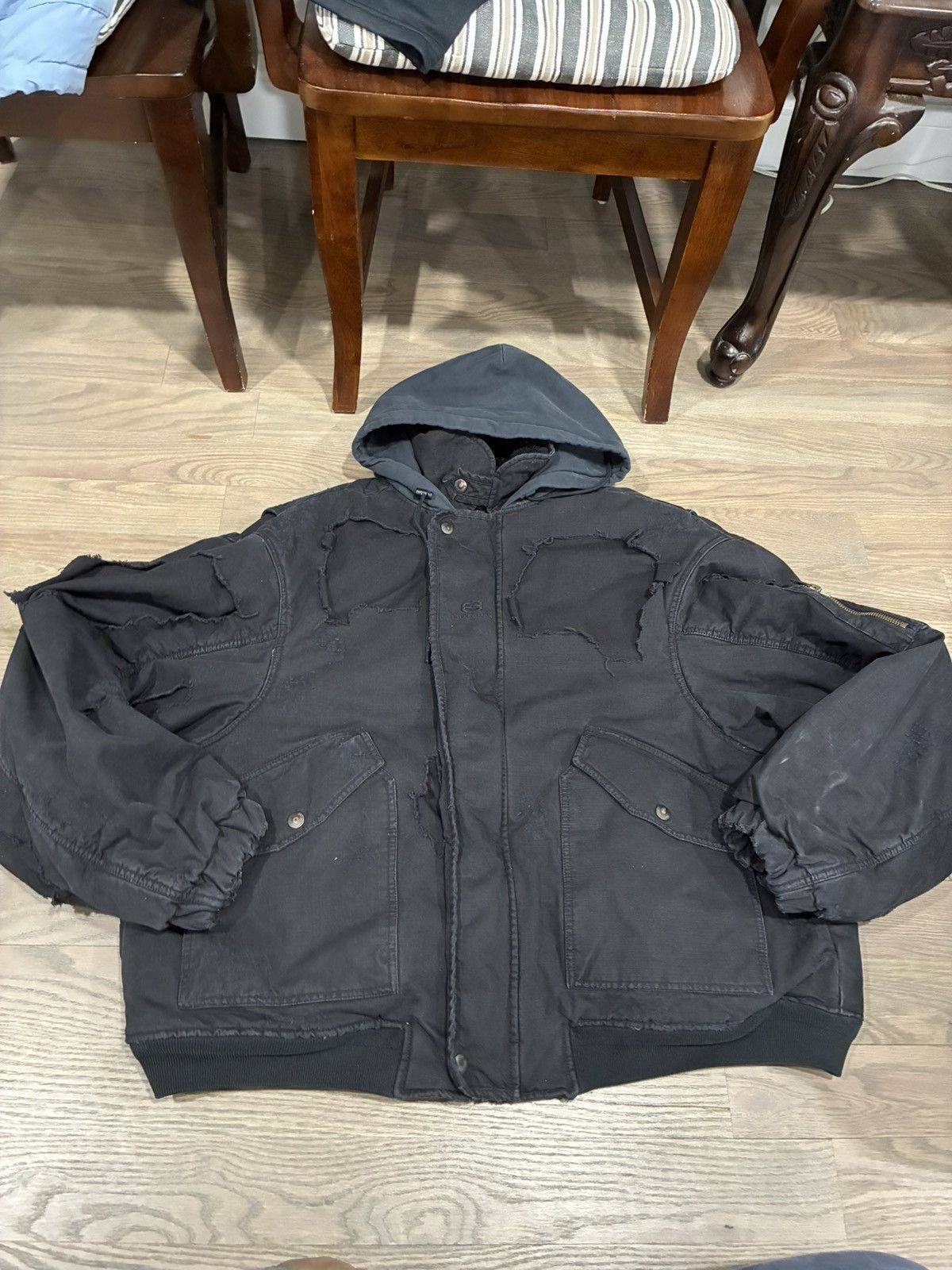 Balenciaga Destroyed Black Bomber Unity