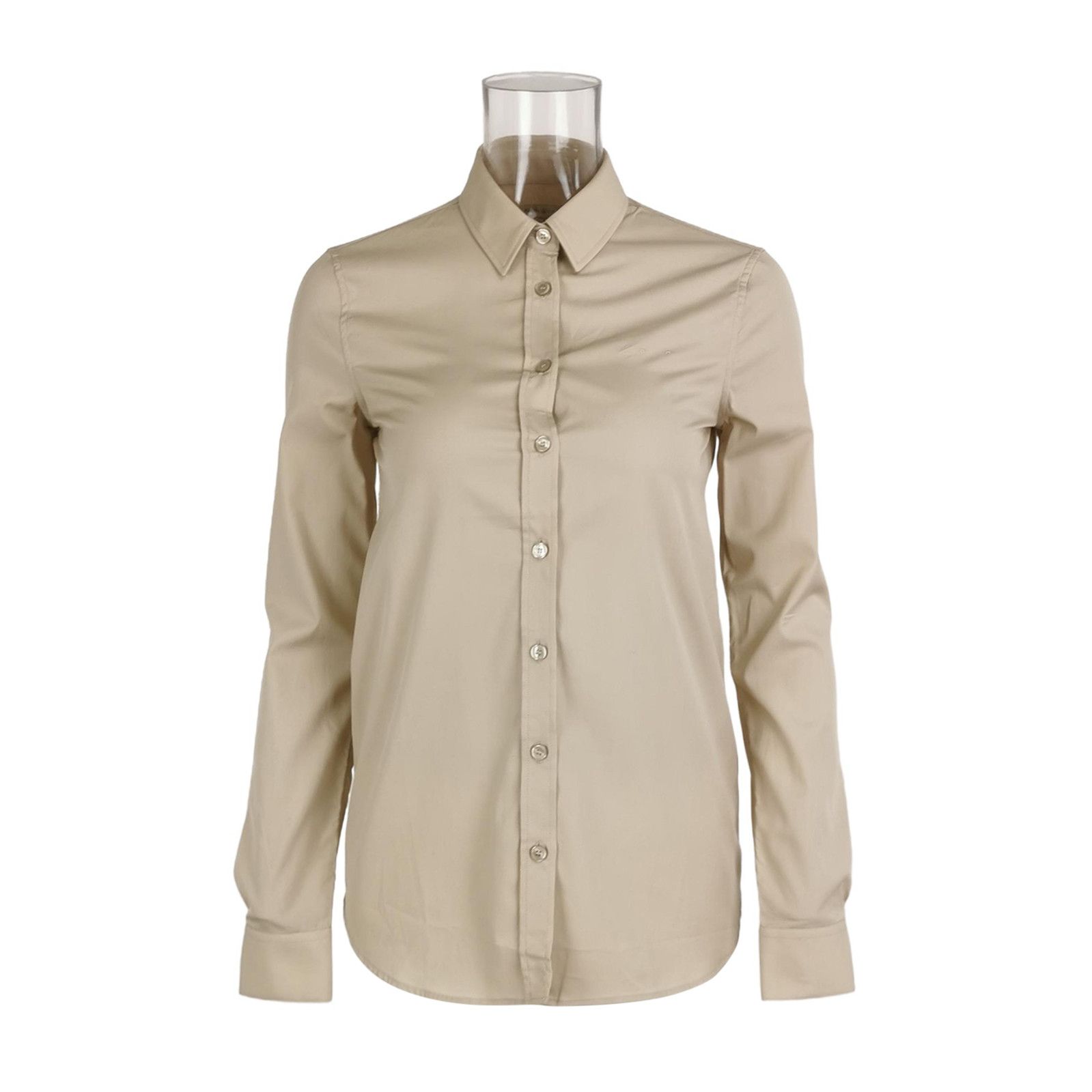 Burberry Burberry Beige Cotton Long Sleeve Shirt 0079 Size US XS / EU 42 / 0 - 1 Thumbnail